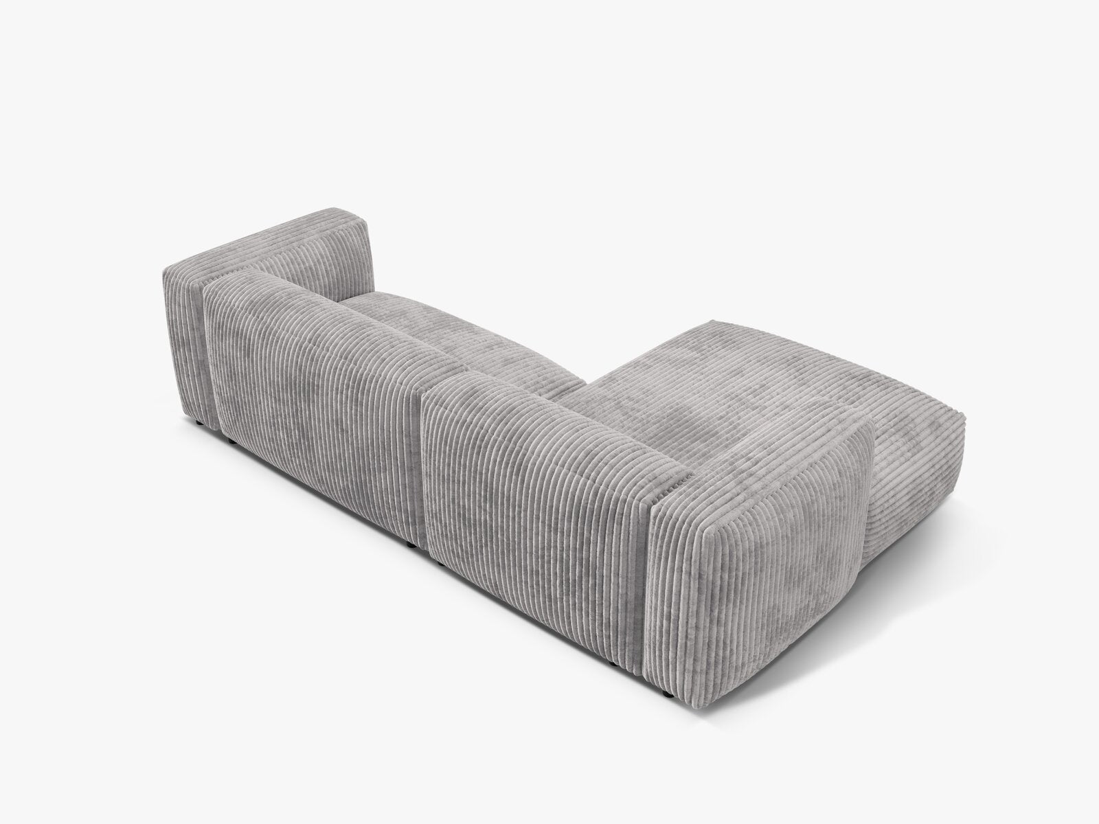 Micadoni Ecksofa Martina 2-Sitzer Links Kord Tilia Hellgrau