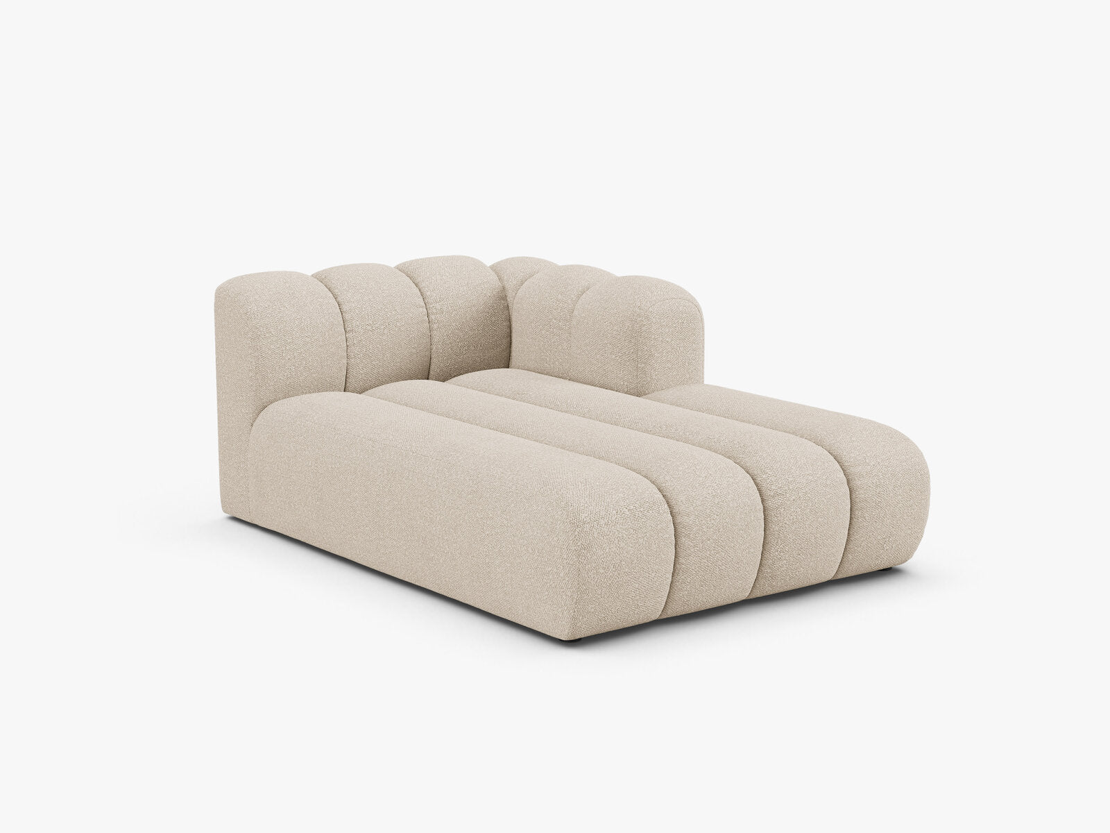 Micadoni Recamiere Lupine 2-Sitzer Rechts Boucle Baloo Beige