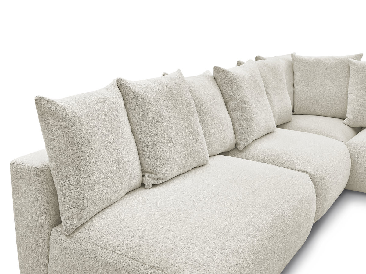 Bobochic Voltaire Ecksofa 322 × 268 cm Melange-Stoff Weiß Ecke rechts