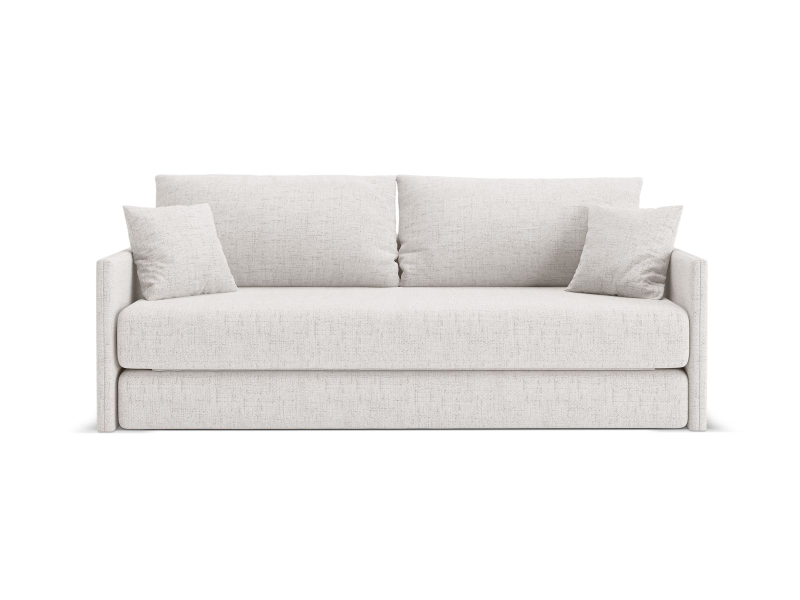 Cosmopolitan Design Schlafsofa Shannon 3-Sitzer Strukturierter Stoff Moly Helles Beige