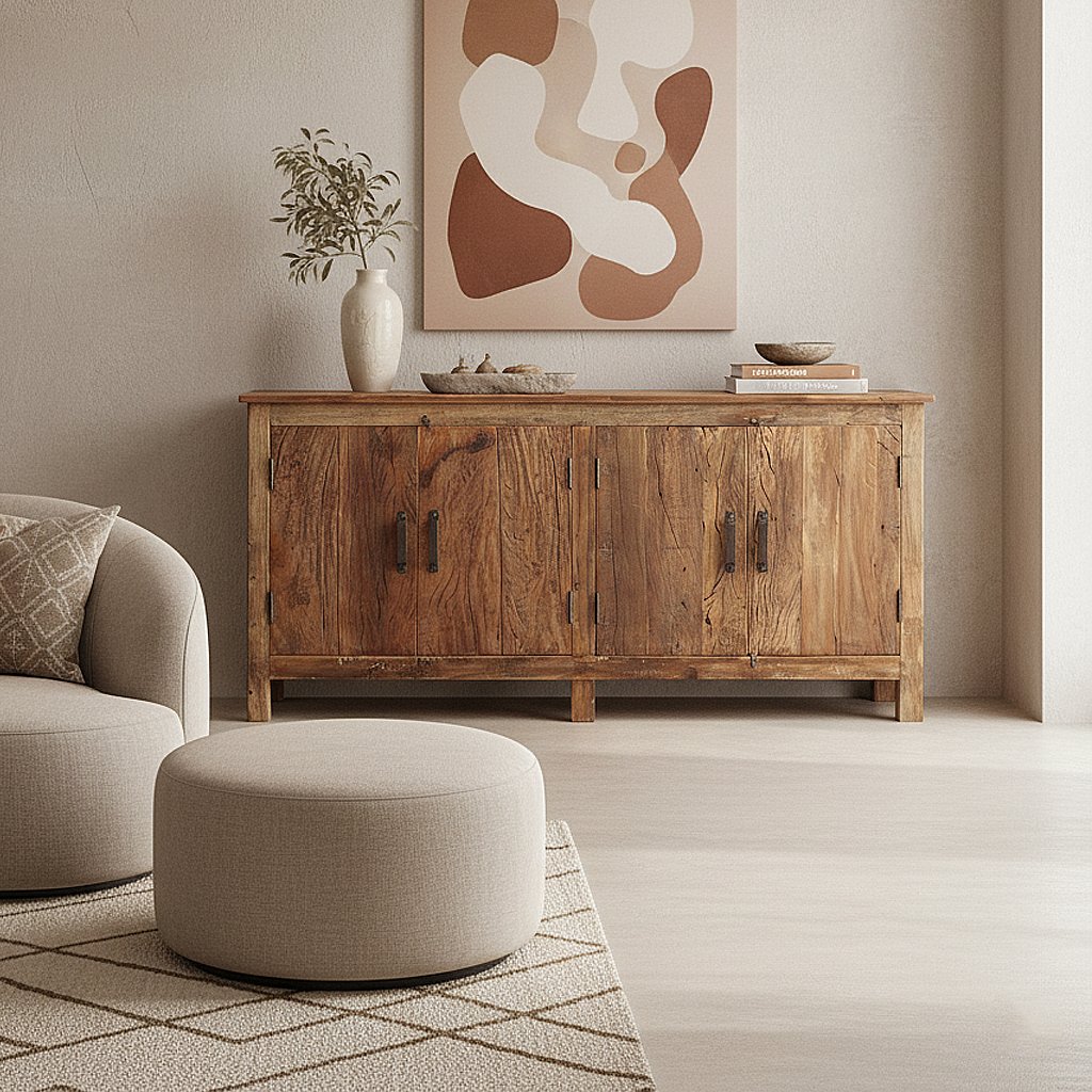 Raw Materials Sideboard Recyclingholz 172cm 4 Türen