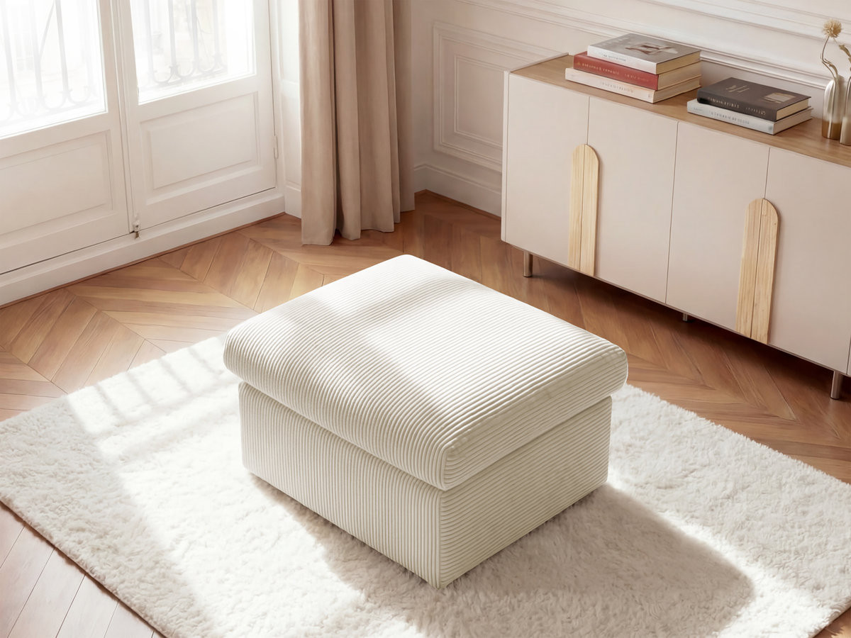 Bobochic Enore Pouf Cordsamt Beige