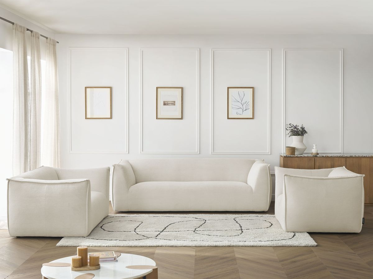 Bobochic Giorgia Sofa 5-Sitzer 534 × 100 cm Cordsamt Beige