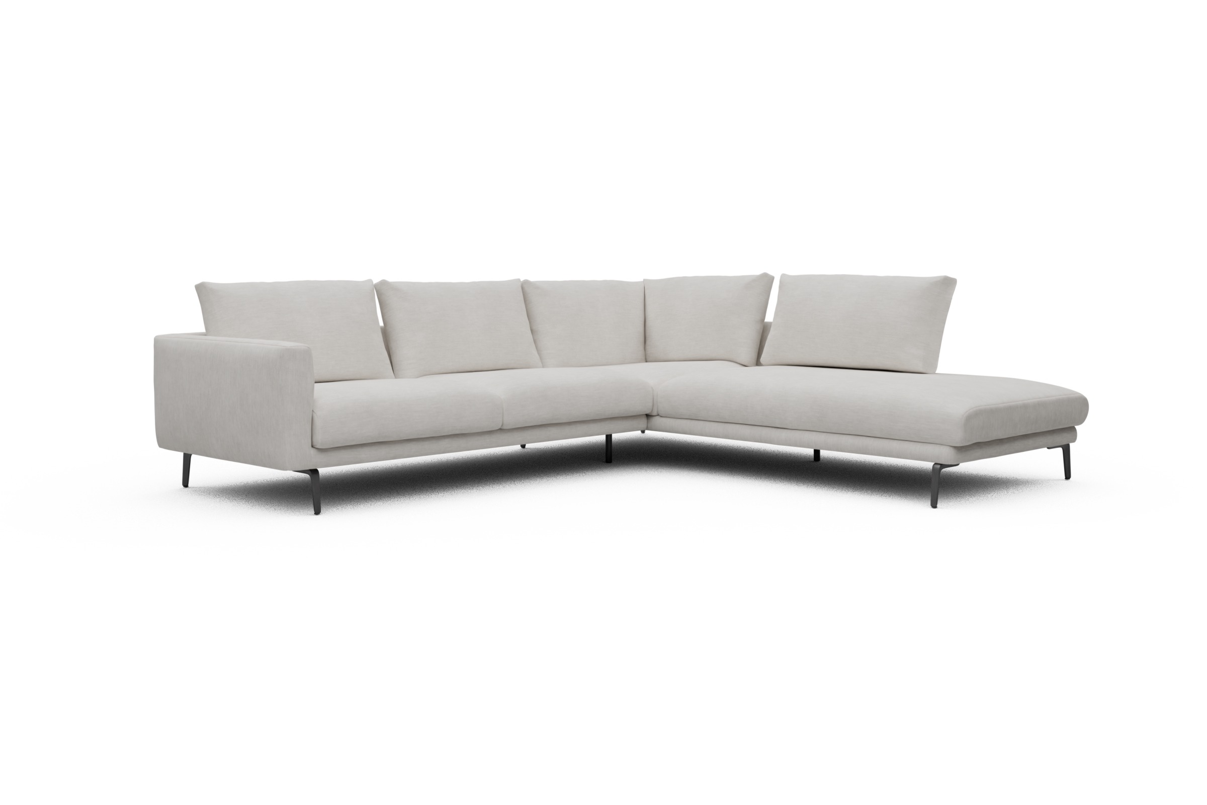 Ecksofa Karl Relax-Ecke rechts mit 2,5-Sitzer Vivus-Dusty-Off-White