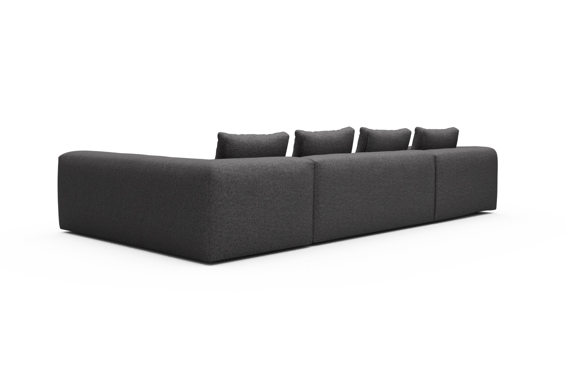 Wohnlandschaft Fred Chaiselongue links mit 2-Sitzer und lange Armlehne rechts Sama-Antracite