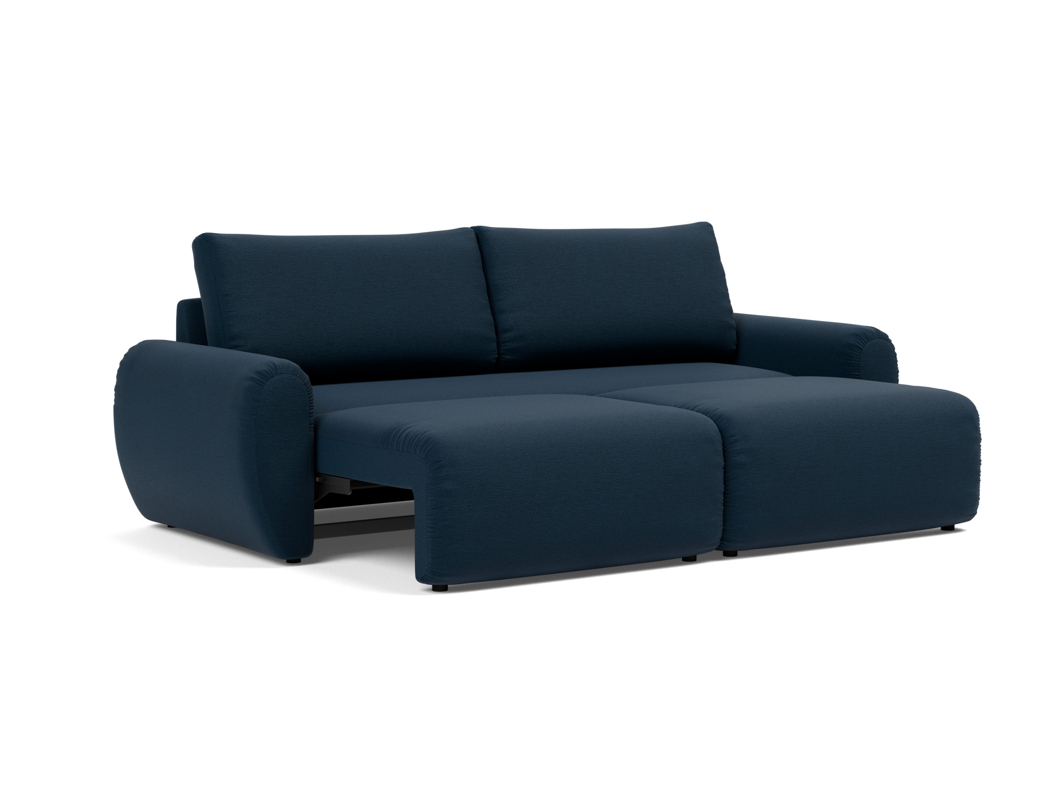 Schlafsofa Norum mit Curve-Armlehnen Flachgewebe Mixed Dance 528-Blue