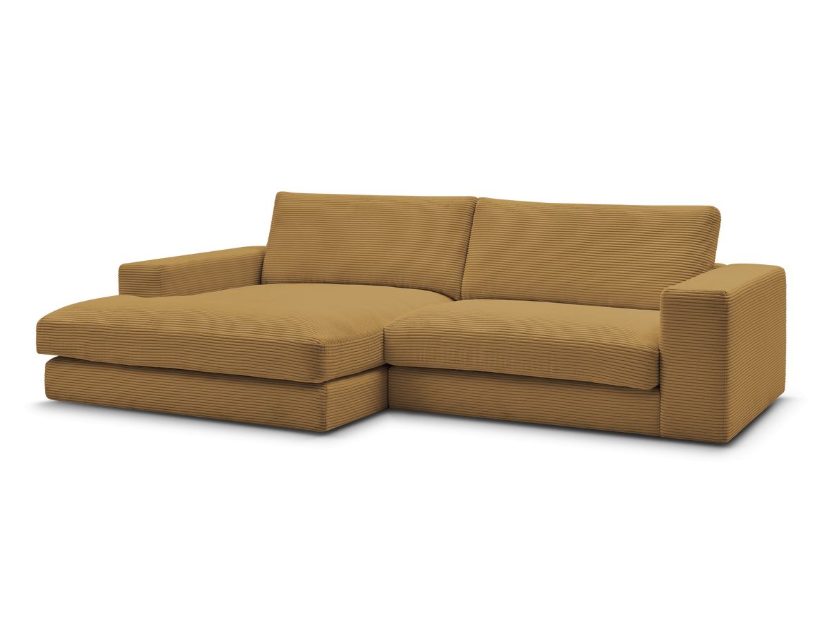 Bobochic Leonard Ecksofa 274 × 159 cm Cordsamt Gelb Ecke links