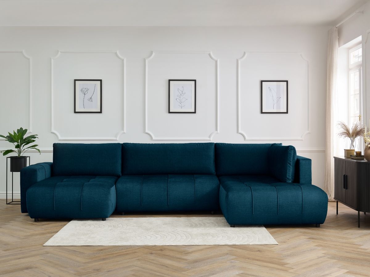 Bobochic Arsene Wohnlandschaft Samt Blau Ecke links