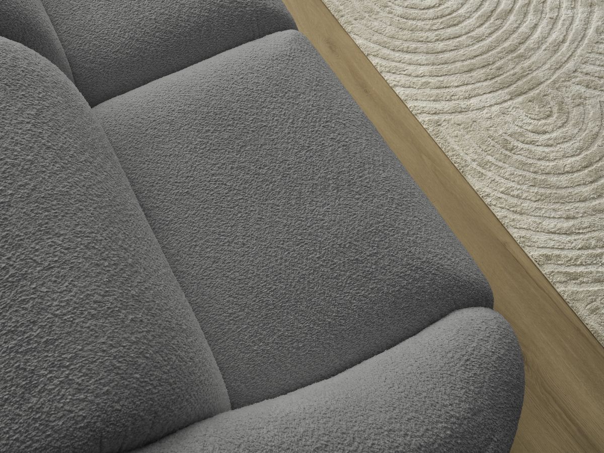 Bobochic Tina Sofa 3-Sitzer Bouclé-Stoff Dunkelgrau