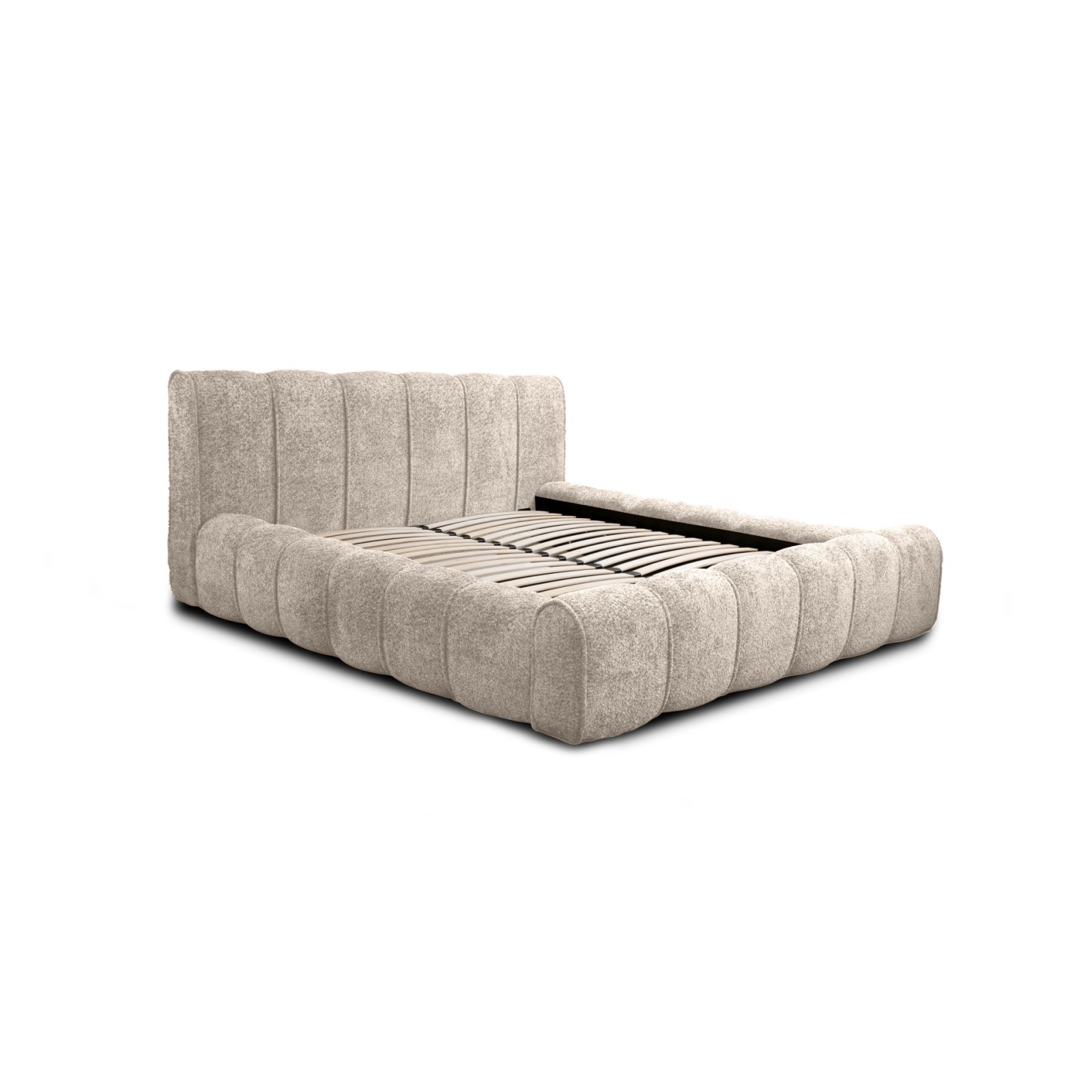 Polsterbett Belio Chenille 140x200 mit Metallrahmen Venga 102
