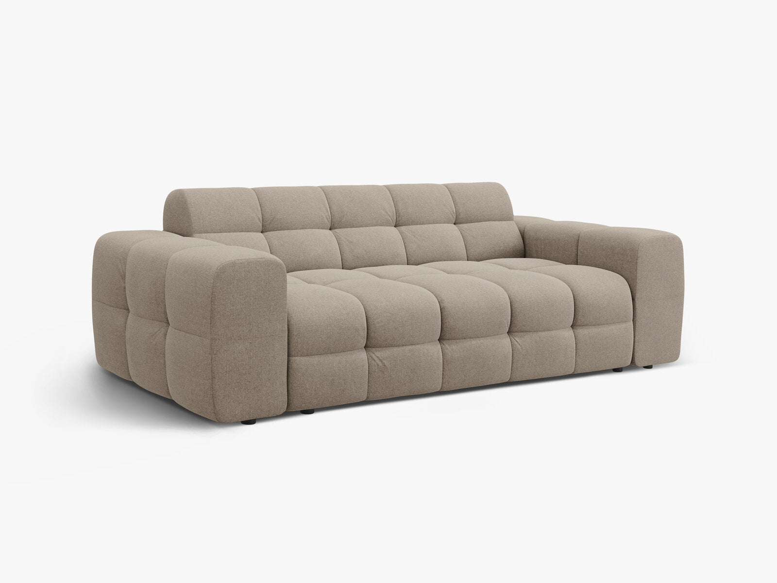 Micadoni Sofa Kendal 3-Sitzer Strukturierter Stoff Dunkelbeige