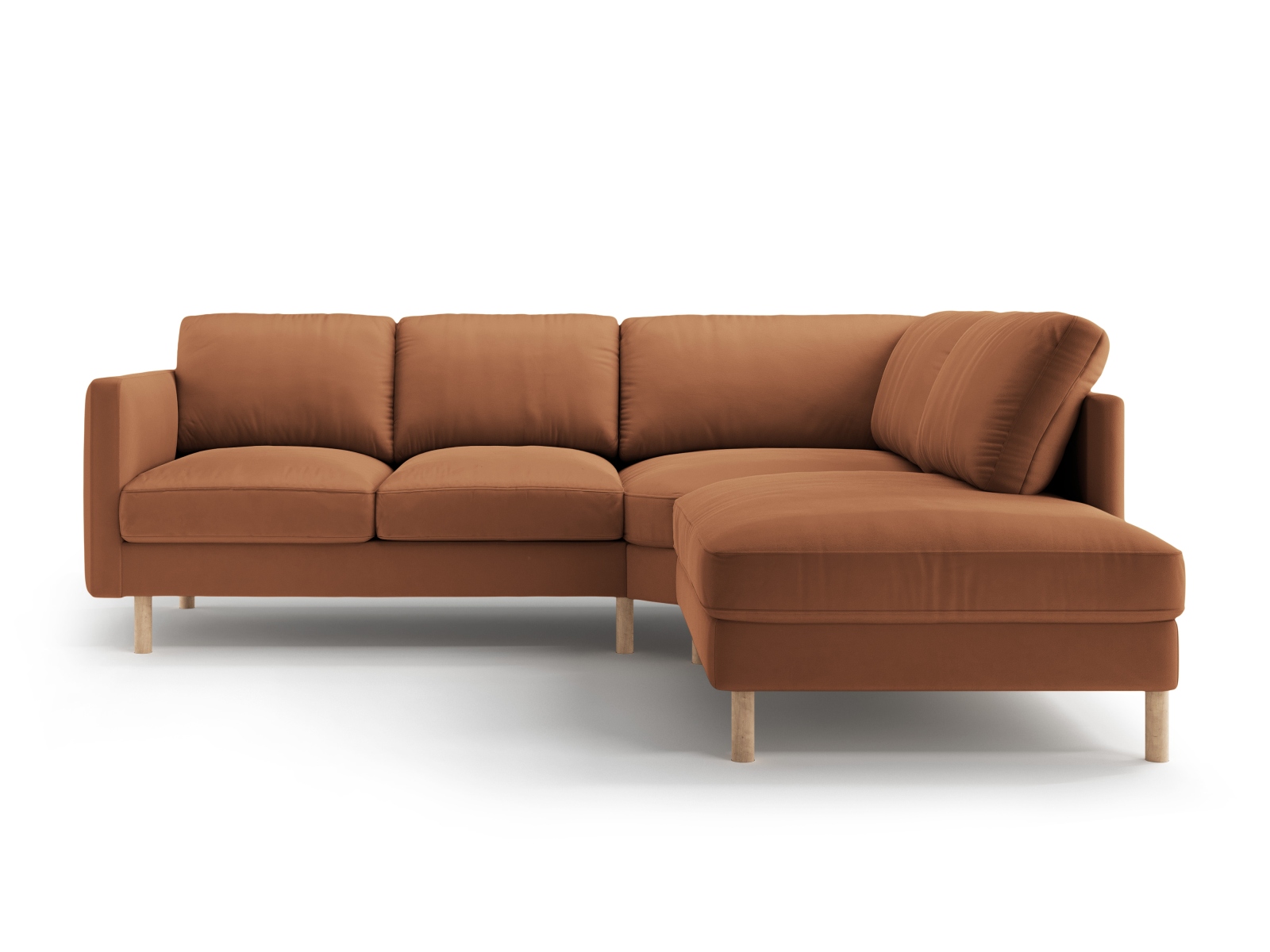 Micadoni Symmetrisches Ecksofa Eden 4-Sitzer Rechts Samt Honig