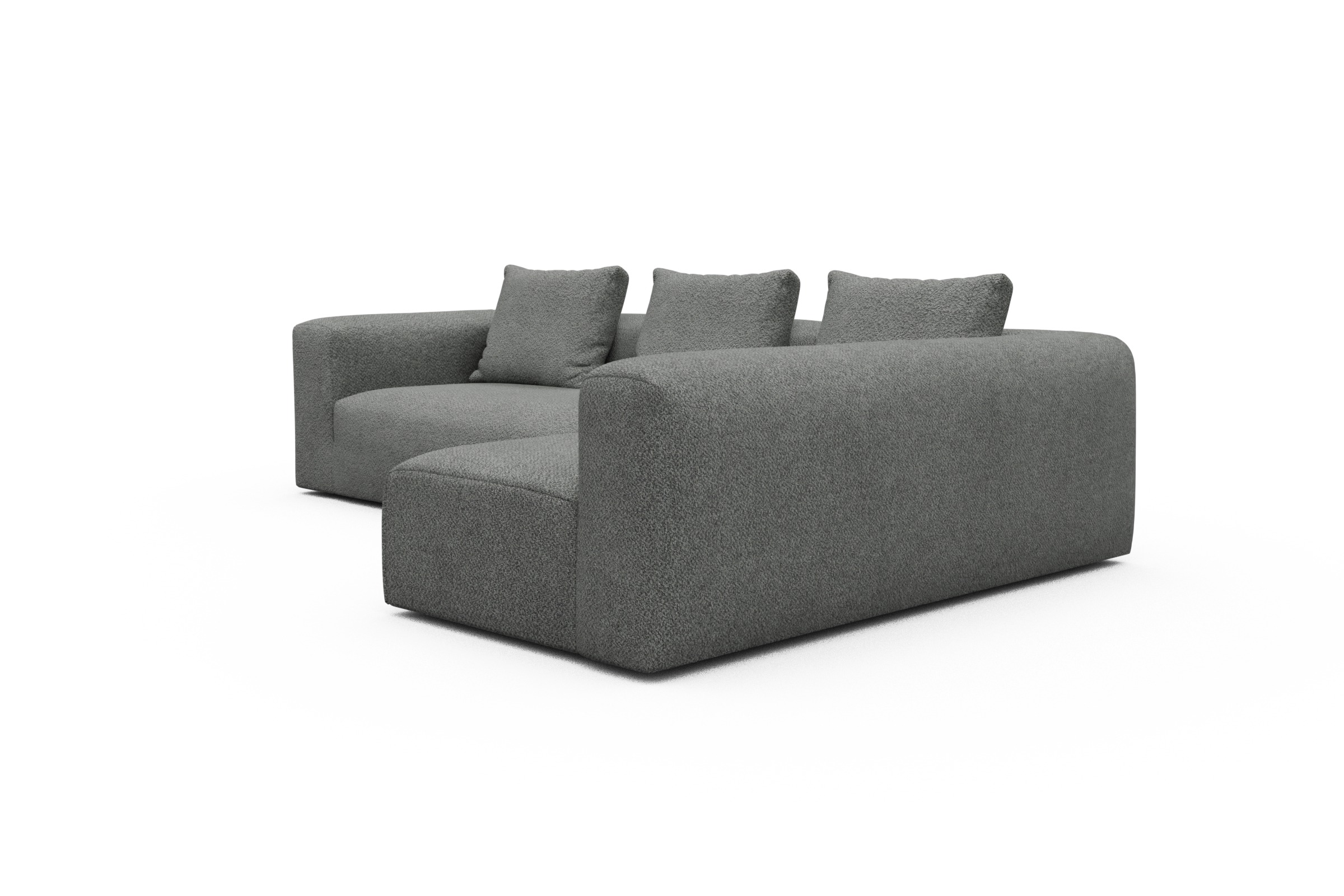 Ecksofa Fred 2x 2,5-Sitzer rechts offen Vanora-Warm-Grey