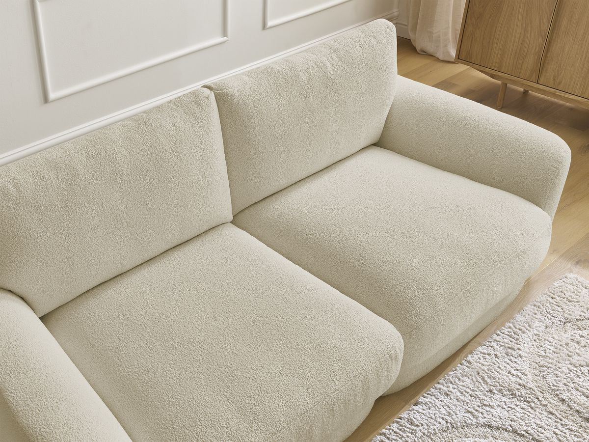 Bobochic Leonore Sofa 3-Sitzer Bouclé-Stoff Beige