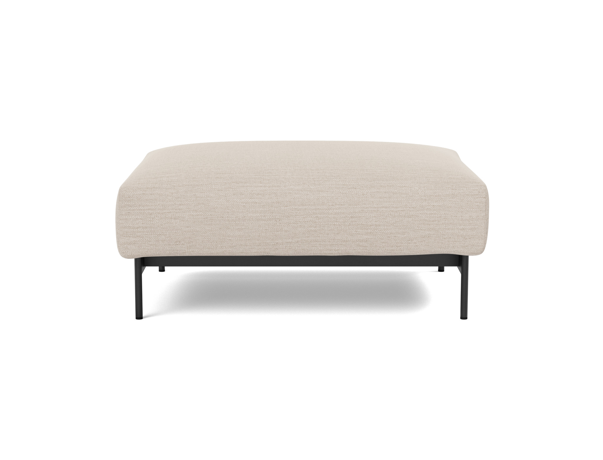 Hocker Malloy Webstoff Blida 612-Sand-Grey Beine Schwarzes Metall