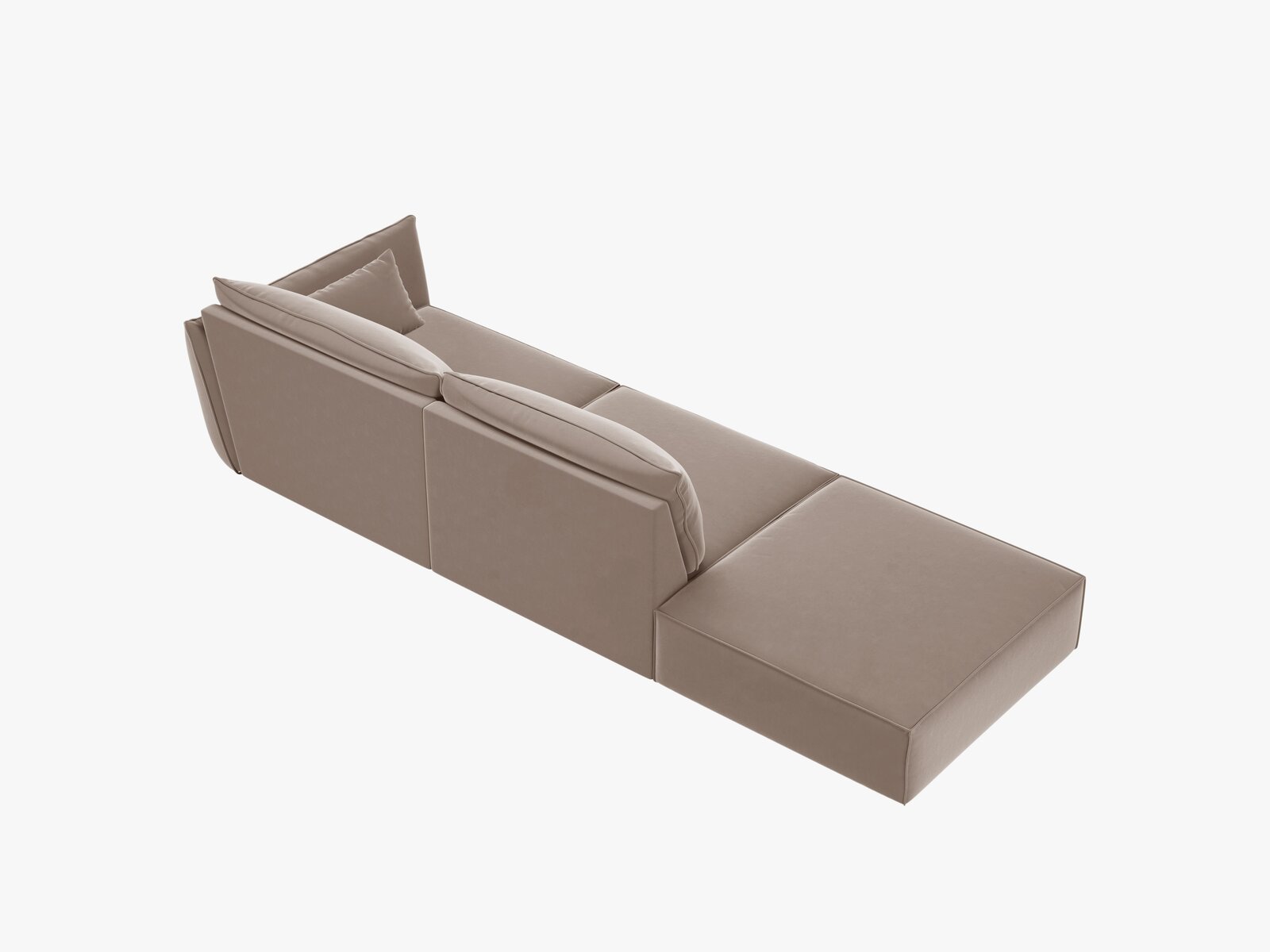 Micadoni Sofa Kaelle 4-Sitzer Links Samt Cappuccino