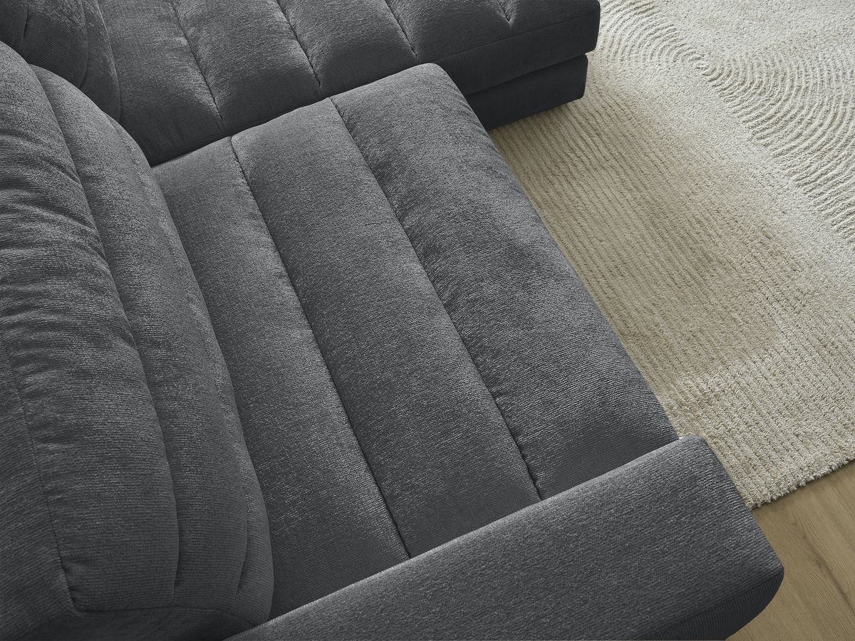 Bobochic Sierra Ecksofa Strukturstoff Dunkelgrau Ecke rechts