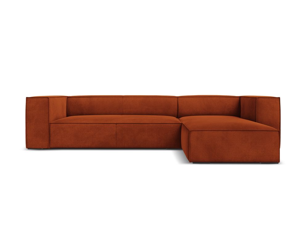 Cosmopolitan Design Ecksofa Turin 5-Sitzer Strukturierter Stoff Rosario Terrakotta Rechts