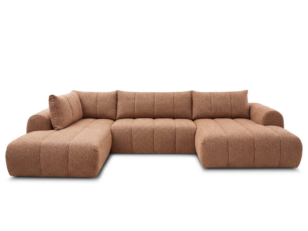 Bobochic Nesty Wohnlandschaft Melange-Stoff Orange Ecke rechts
