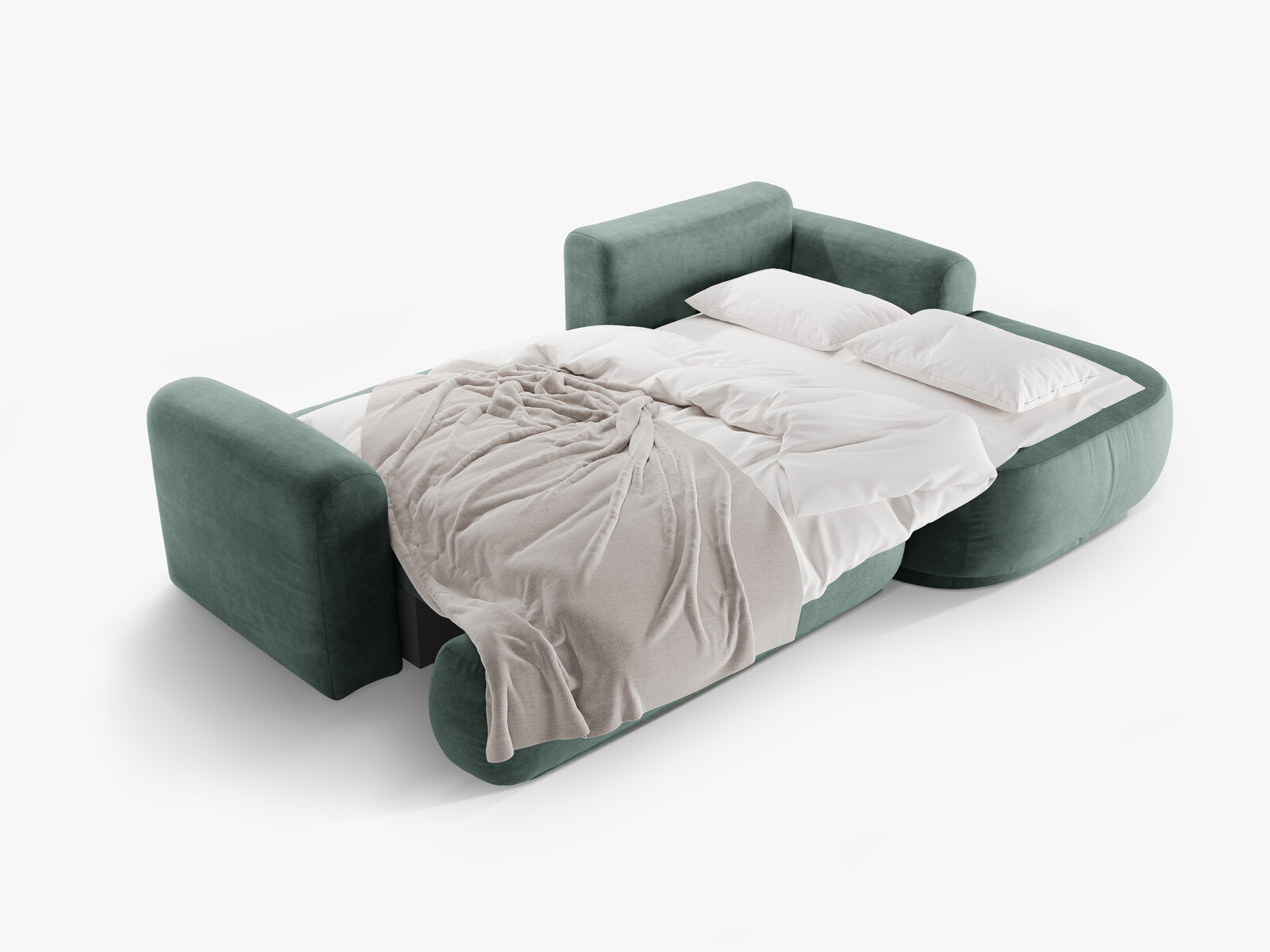Micadoni Ella Ecksofa 5-Sitzer mit Schlaffunktion Rechts Samt Vogue Petrol