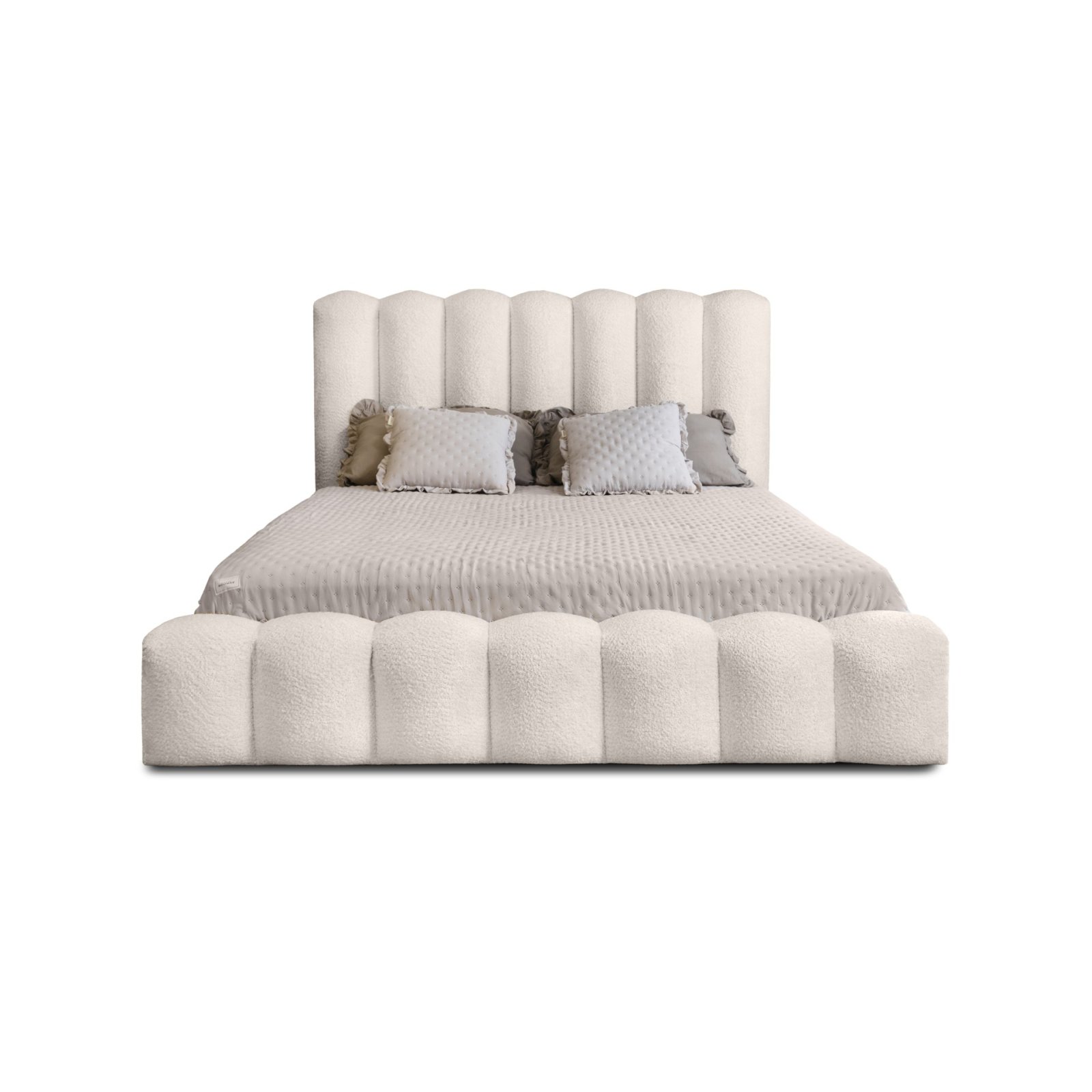 Polsterbett Laro Boucle 160x200 mit Metallrahmen Euphoria 02 Cream