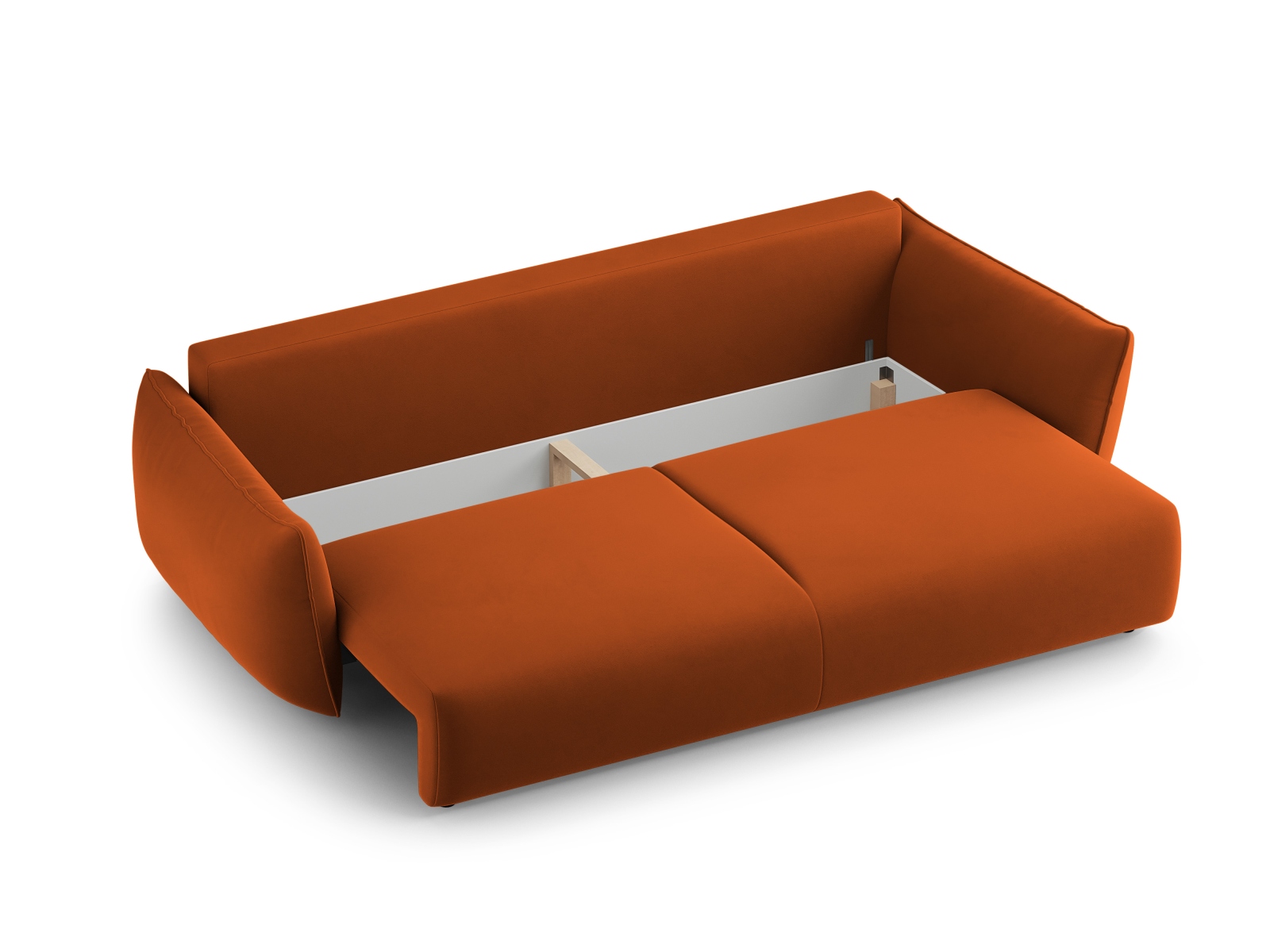 Cosmopolitan Design Schlafsofa Matera 3-Sitzer mit Bettkasten Samt Salvador Terrakotta