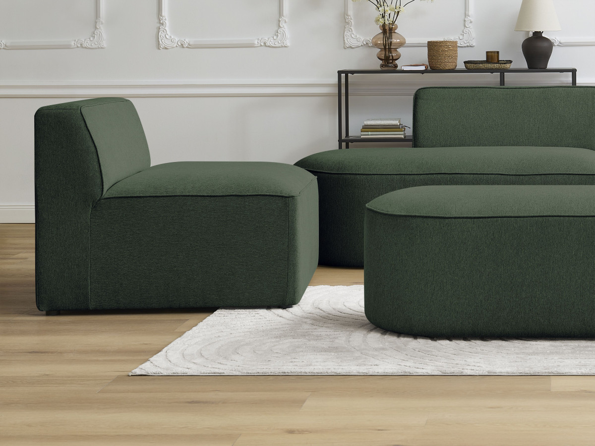 Bobochic Rousseau Sofamodul 1-Sitzer Melange-Stoff Grün