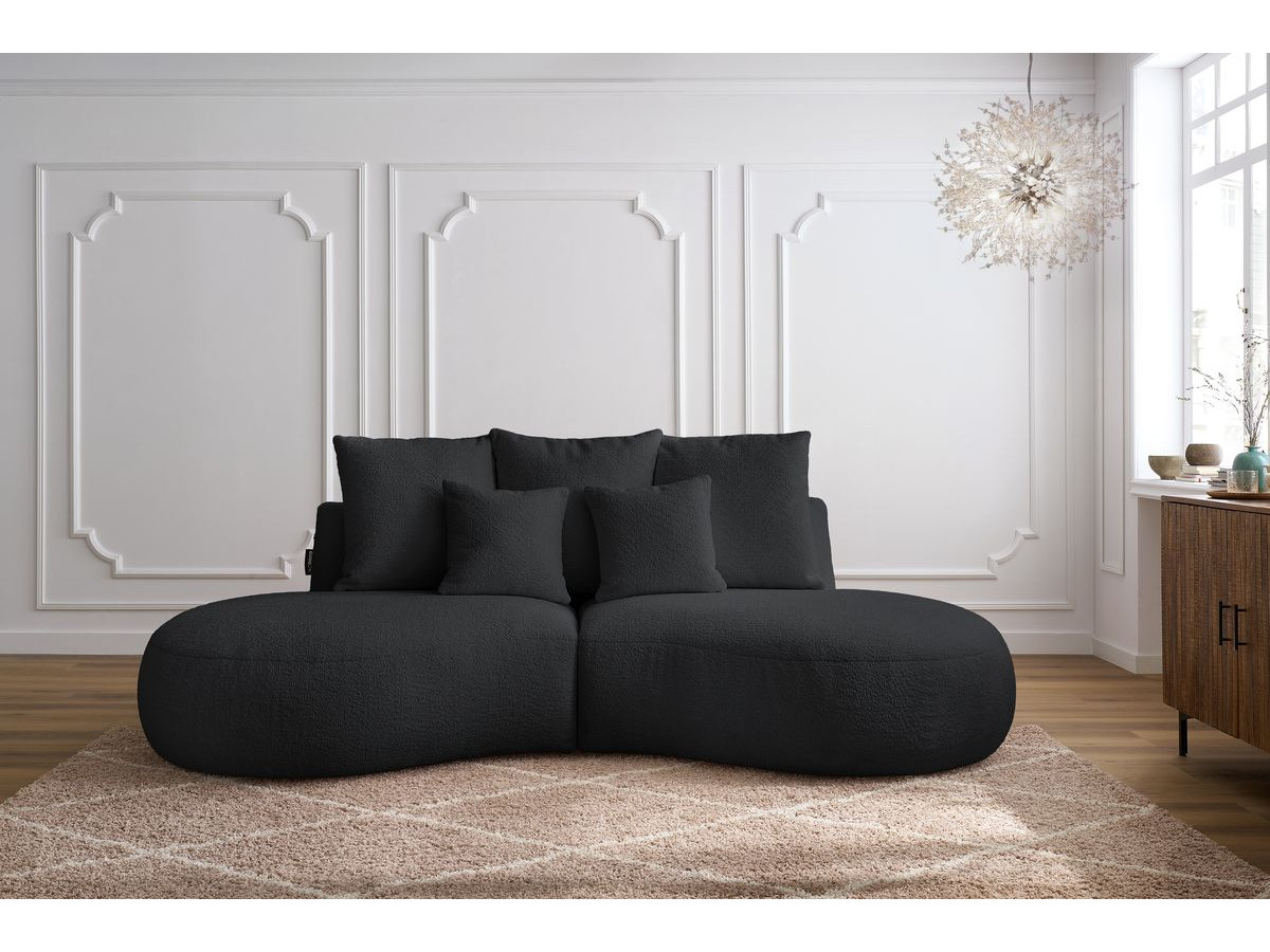 Bobochic Saint-germain Sofa 3-Sitzer Bouclé-Stoff Dunkelgrau