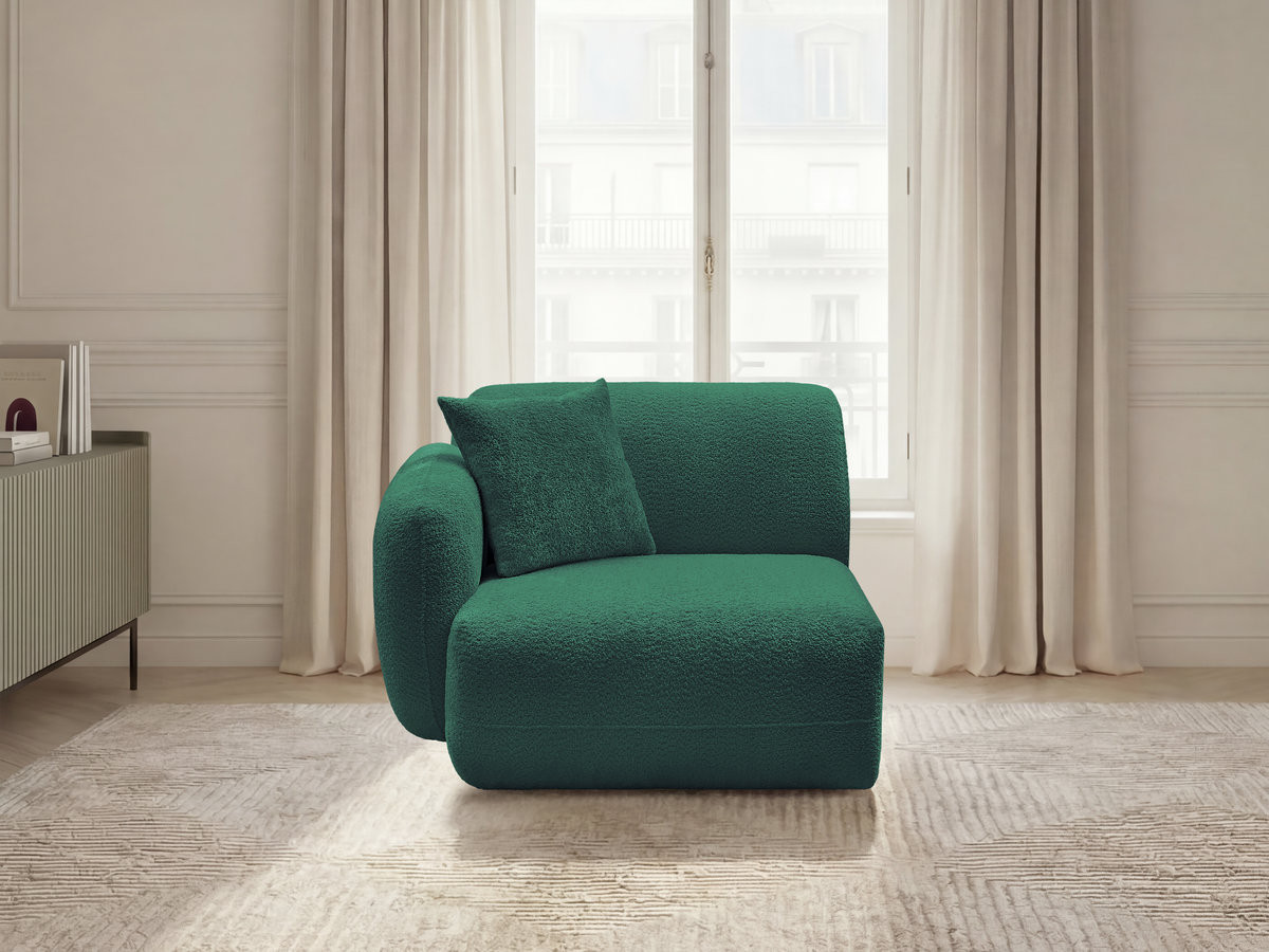 Bobochic Anda Sofamodul 1-Sitzer 104 × 103 cm Chenille Dunkelgrün Ecke links