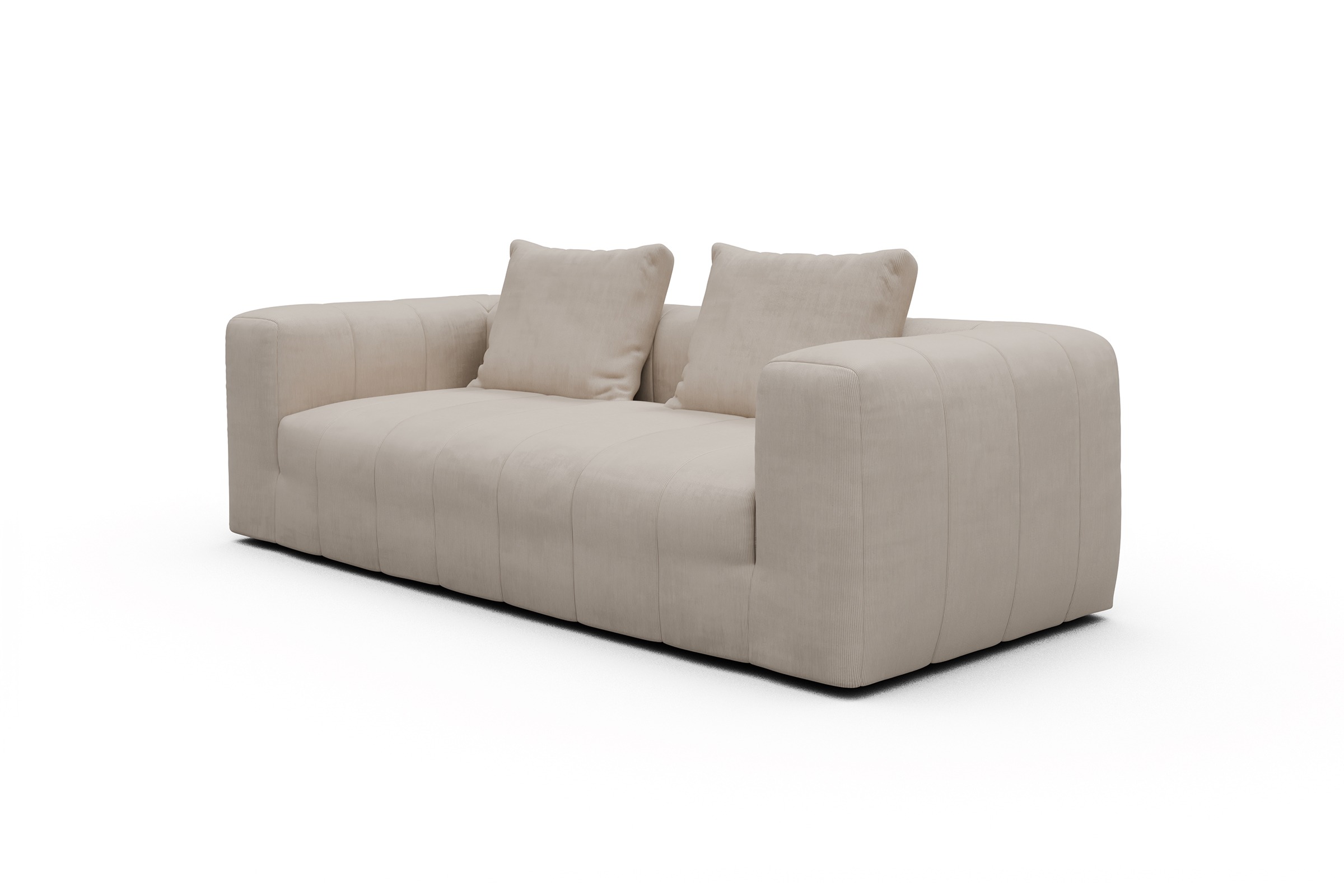 Sofa Hugo 3-Sitzer Cordufine-Off-White