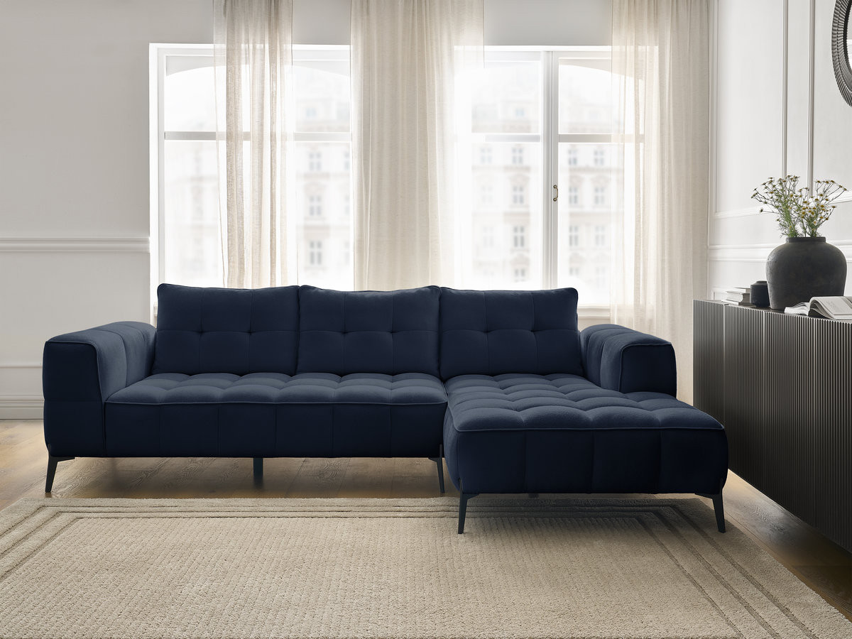 Bobochic Anis Ecksofa Strukturstoff Blau Ecke rechts