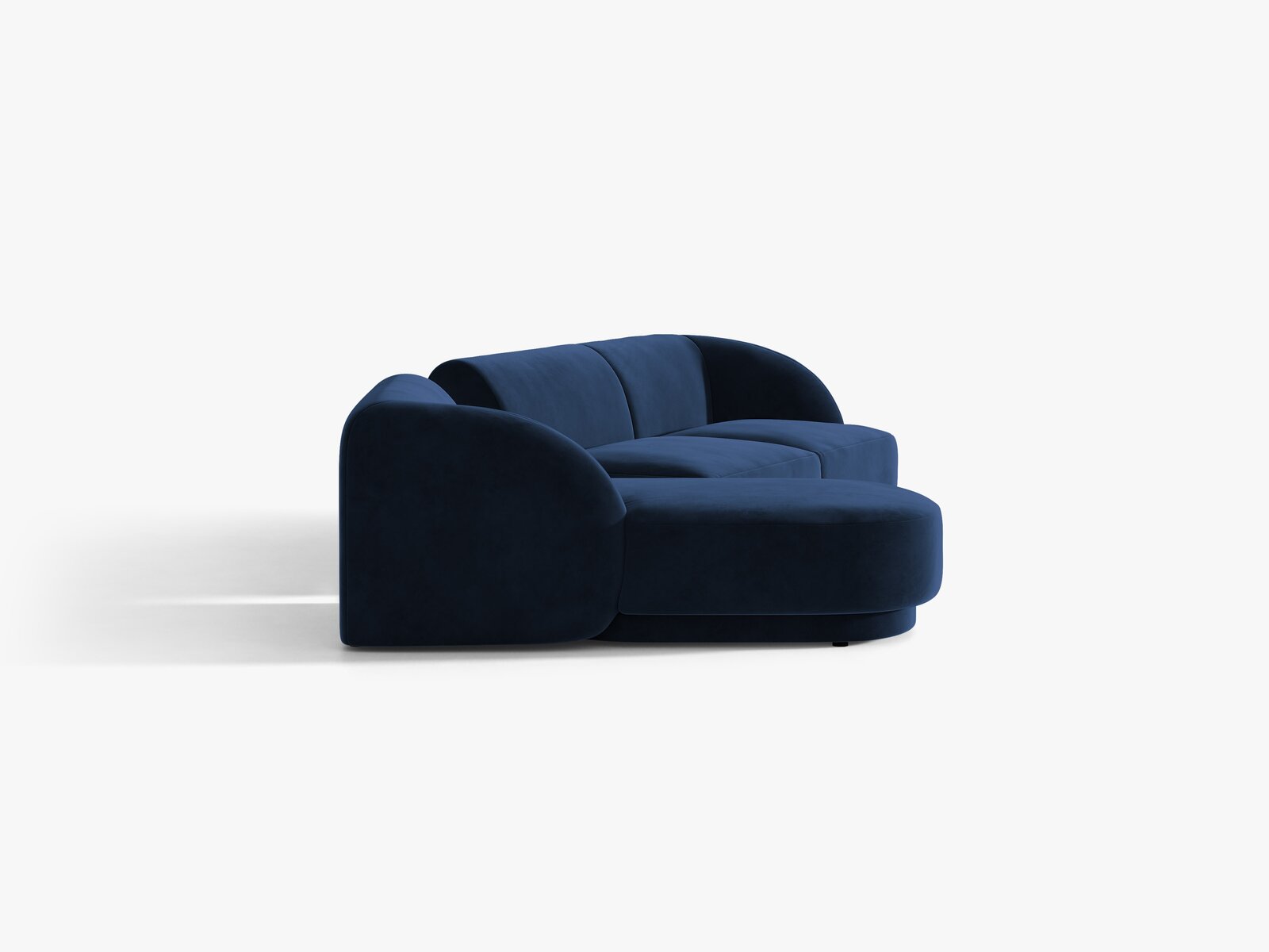 Micadoni Modulares Sofa Miley mit Recamiere 3-Sitzer Links Samt Bluvel Königsblau
