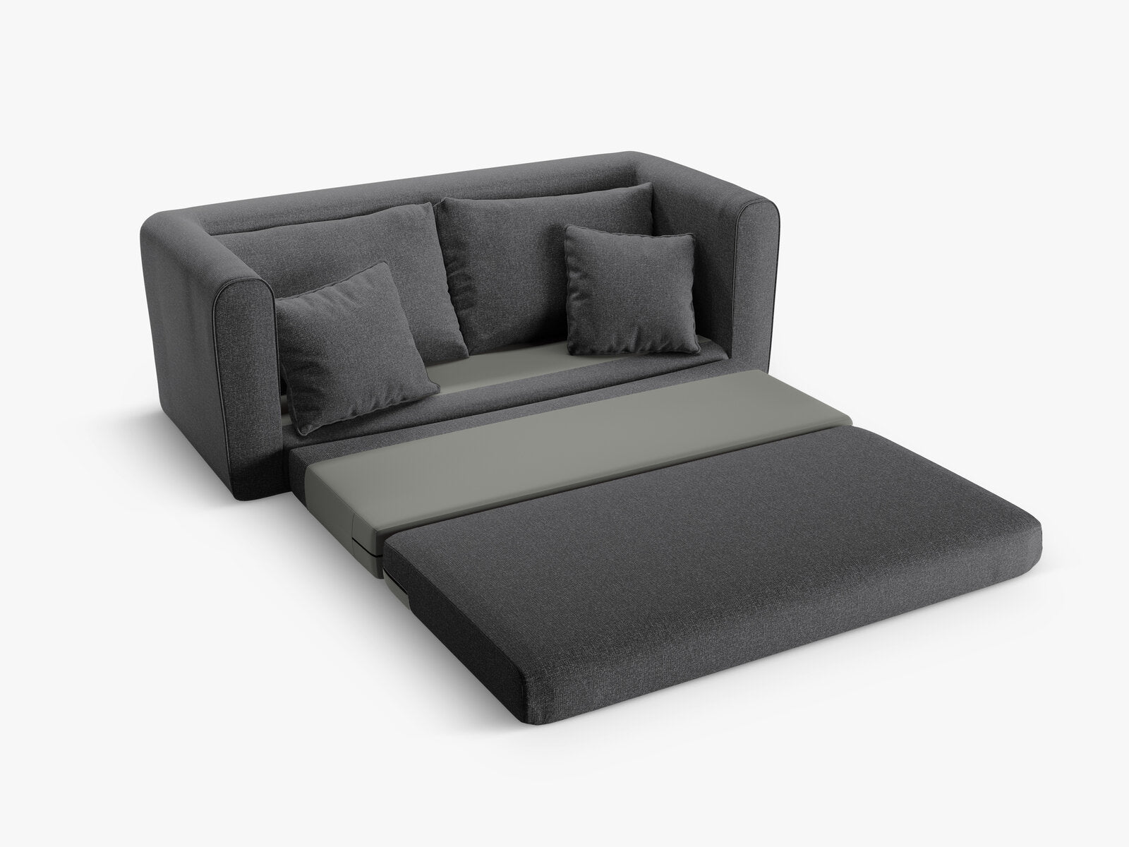 Micadoni Sofa Lido 2-Sitzer Strukturierter Stoff Dunkelgrau