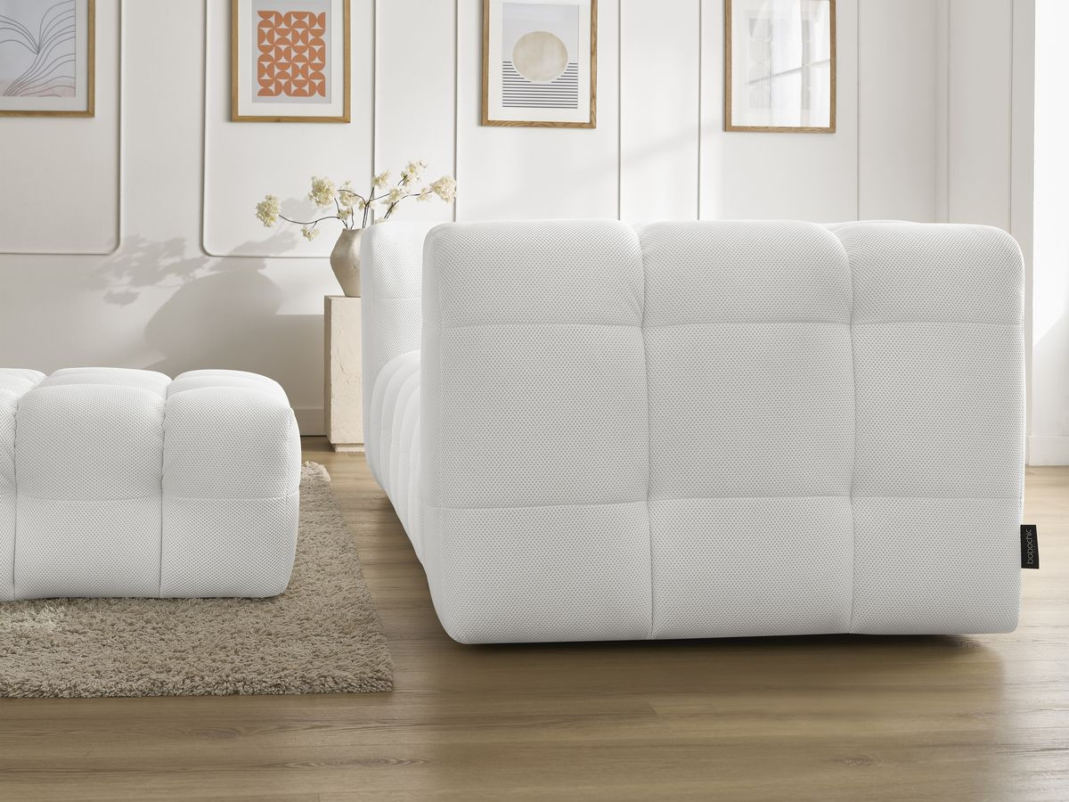 Bobochic Cloud Sofa 4-Sitzer mit Pouf Mesh-Stoff Weiß