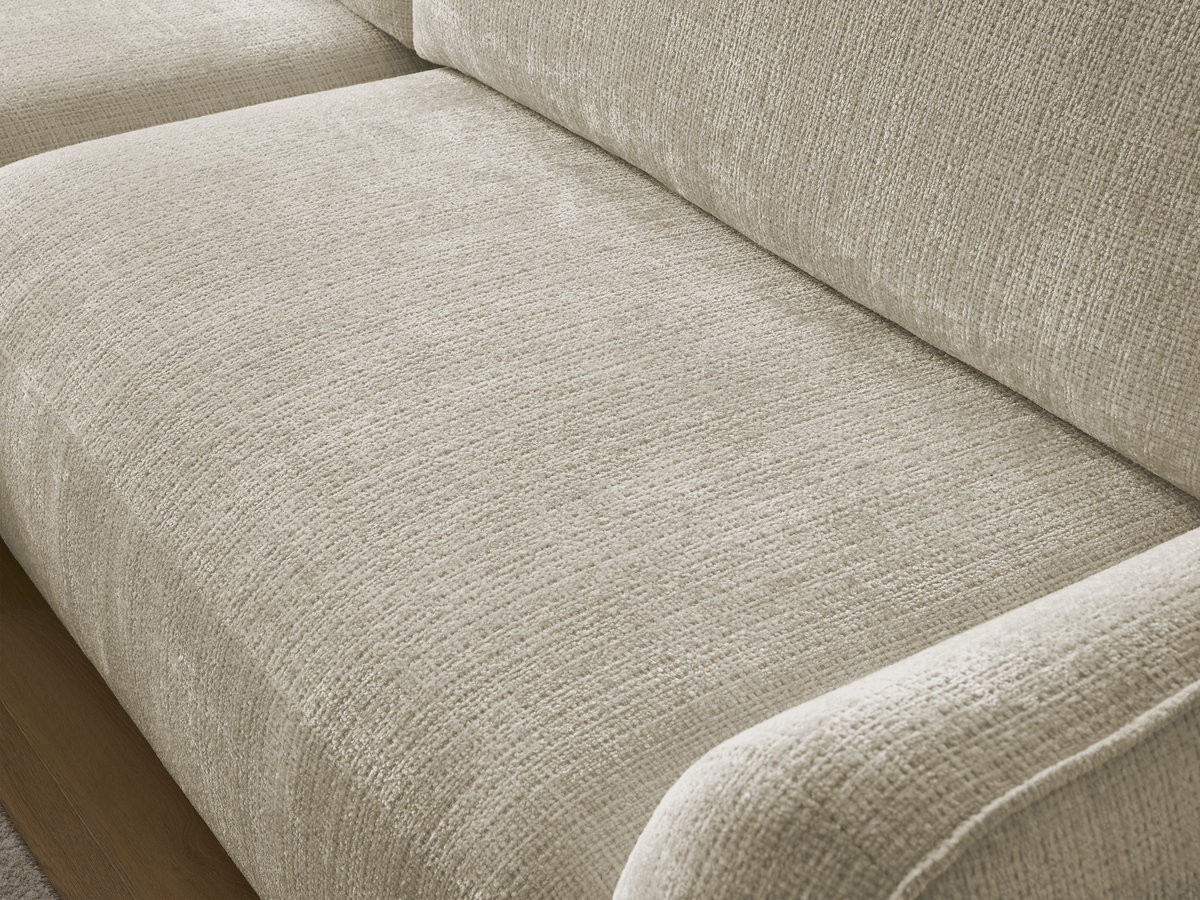 Bobochic Denise Ecksofa mit Schlaffunktion und Bettkasten 258 × 160 cm Strukturstoff Beige Ecke links