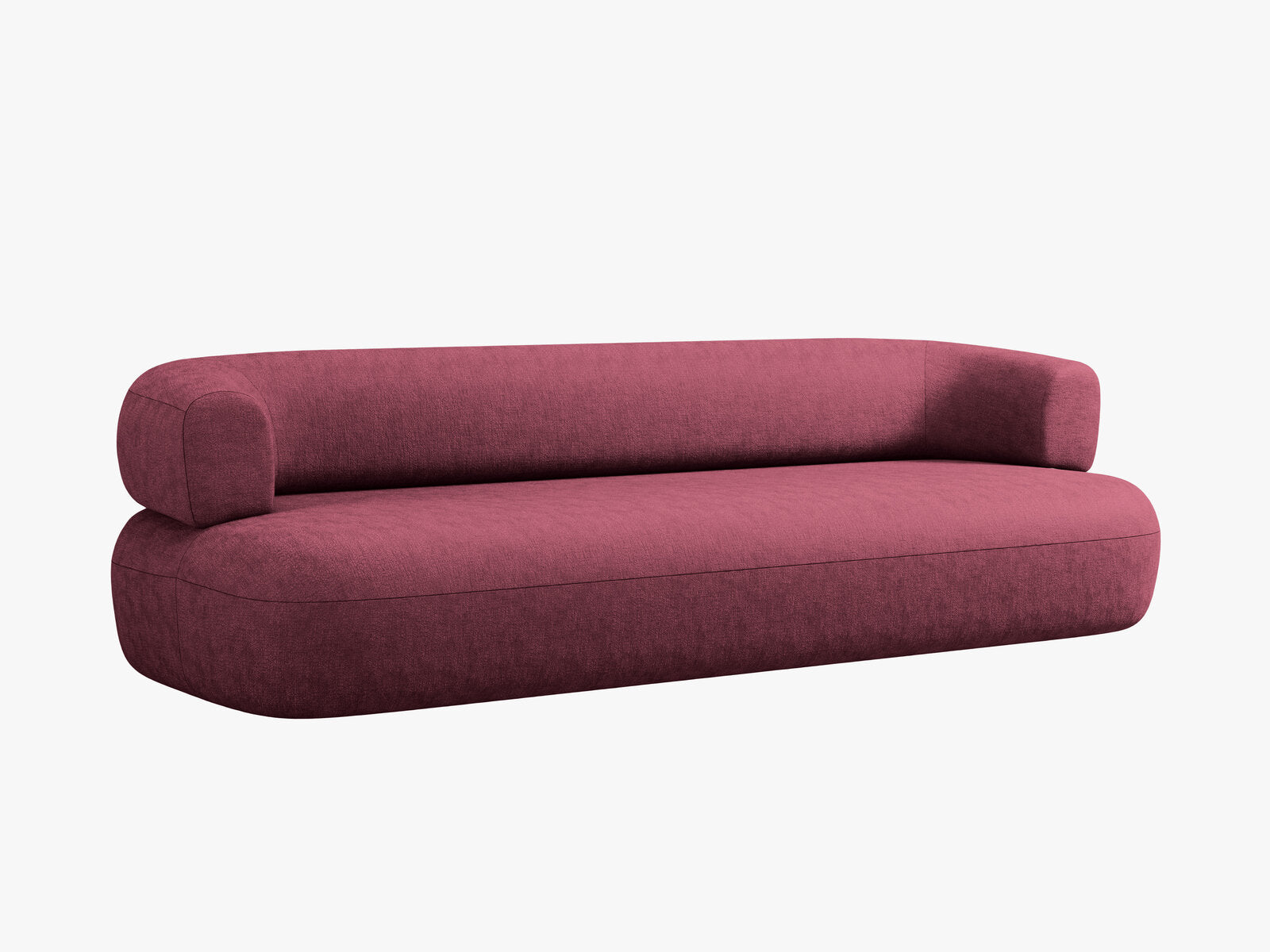 Micadoni Sofa Jenny 3-Sitzer Chenille Perfect Harmony Kirschholz