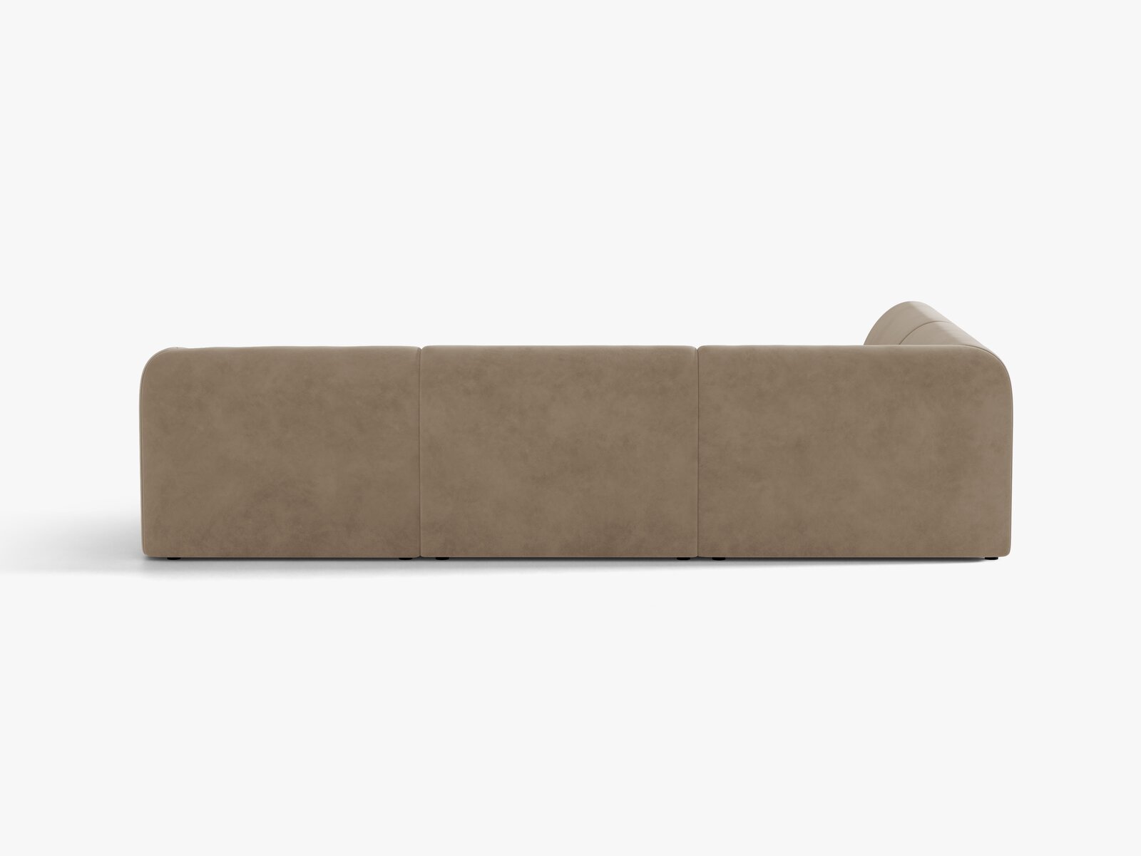 Micadoni Ecksofa Miley 6-Sitzer Links Samt Bluvel Cappuccino