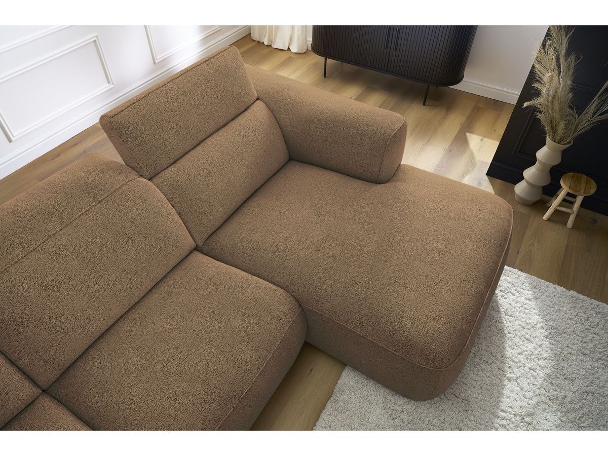 Bobochic William Ecksofa Melange-Stoff Orange Ecke rechts
