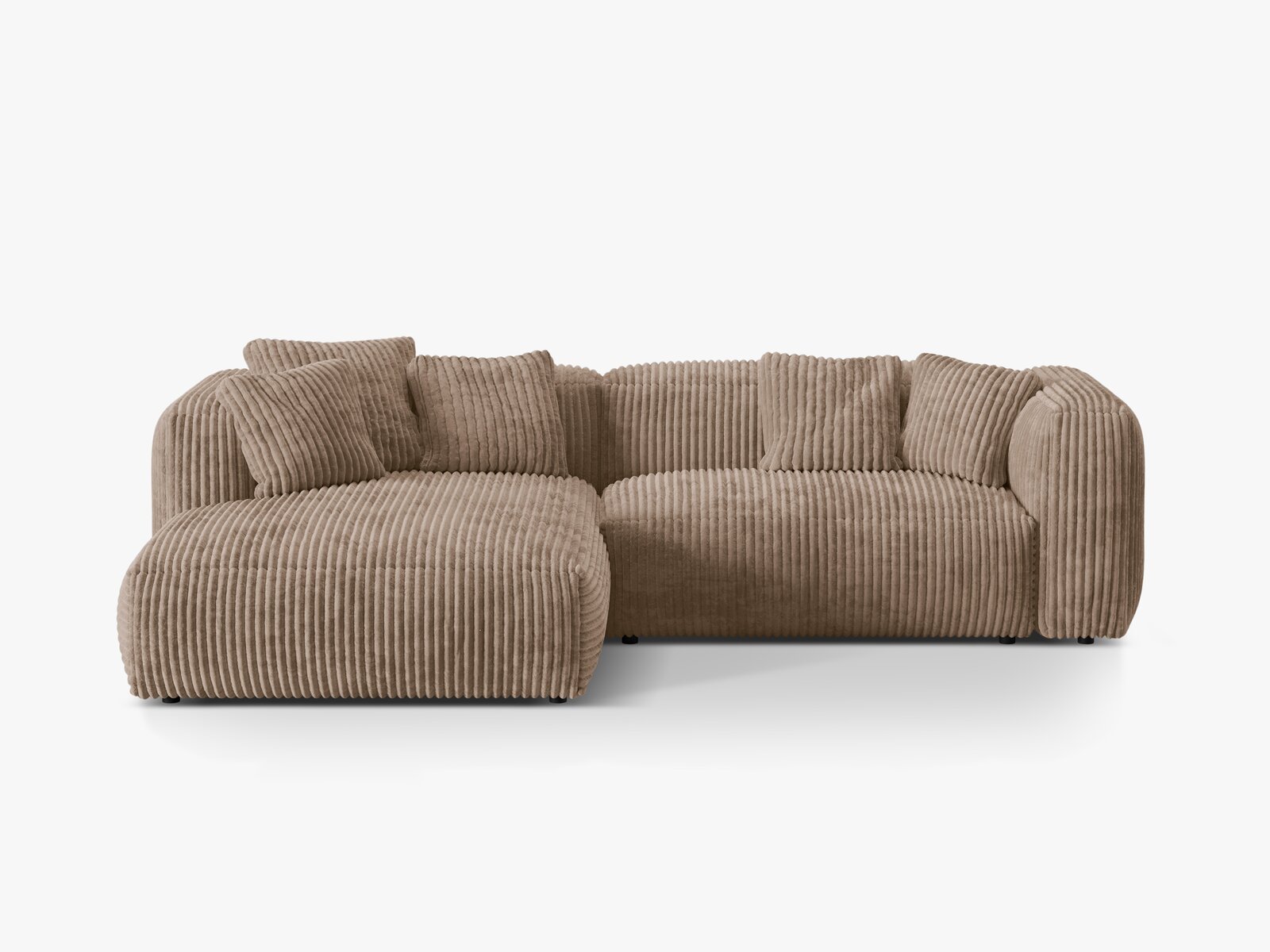 Micadoni Ecksofa Martina 2-Sitzer Links Kord Tilia Eichel