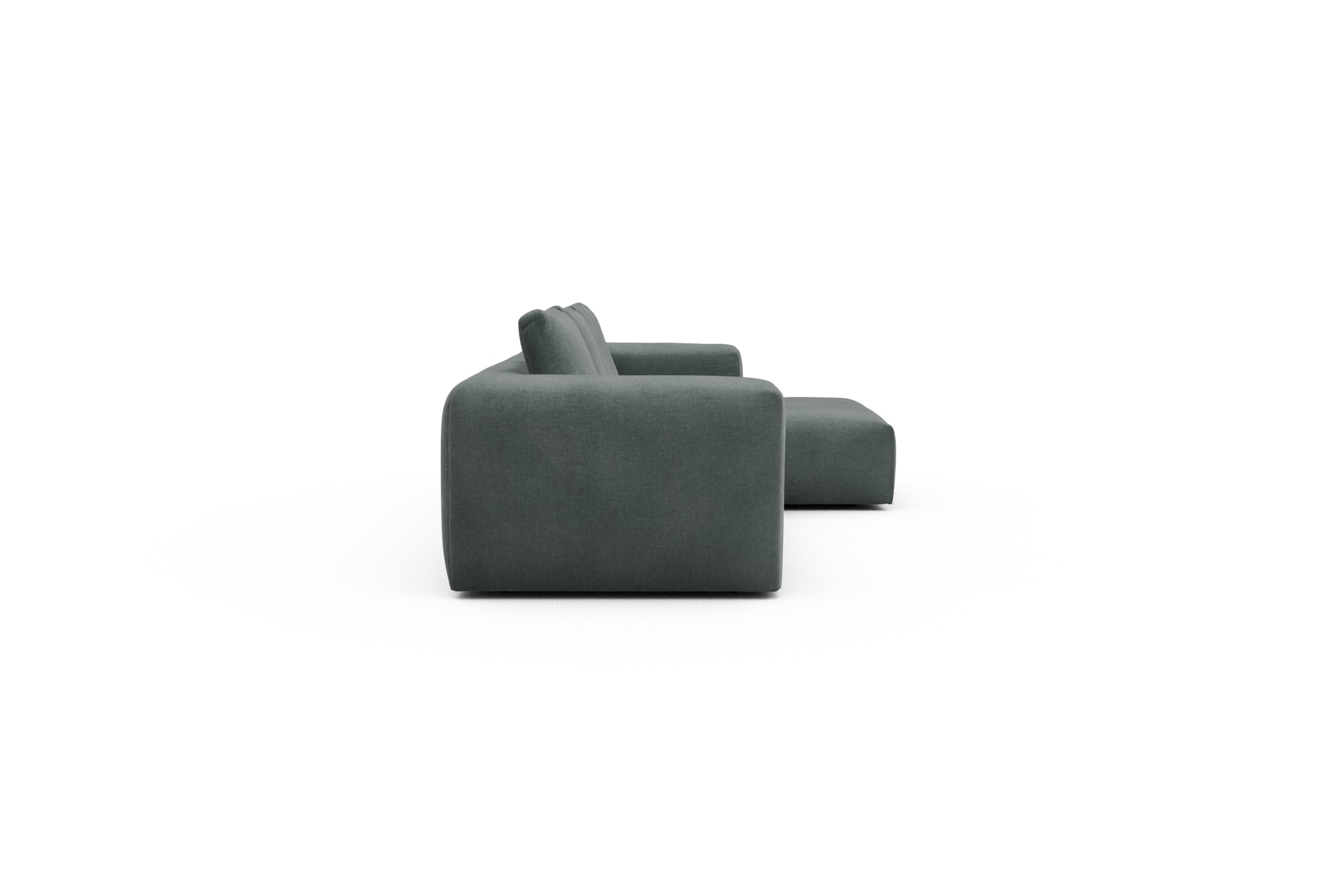 Ecksofa Fred Chaiselongue rechts mit 2,5-Sitzer Smooth-Silver-Grey