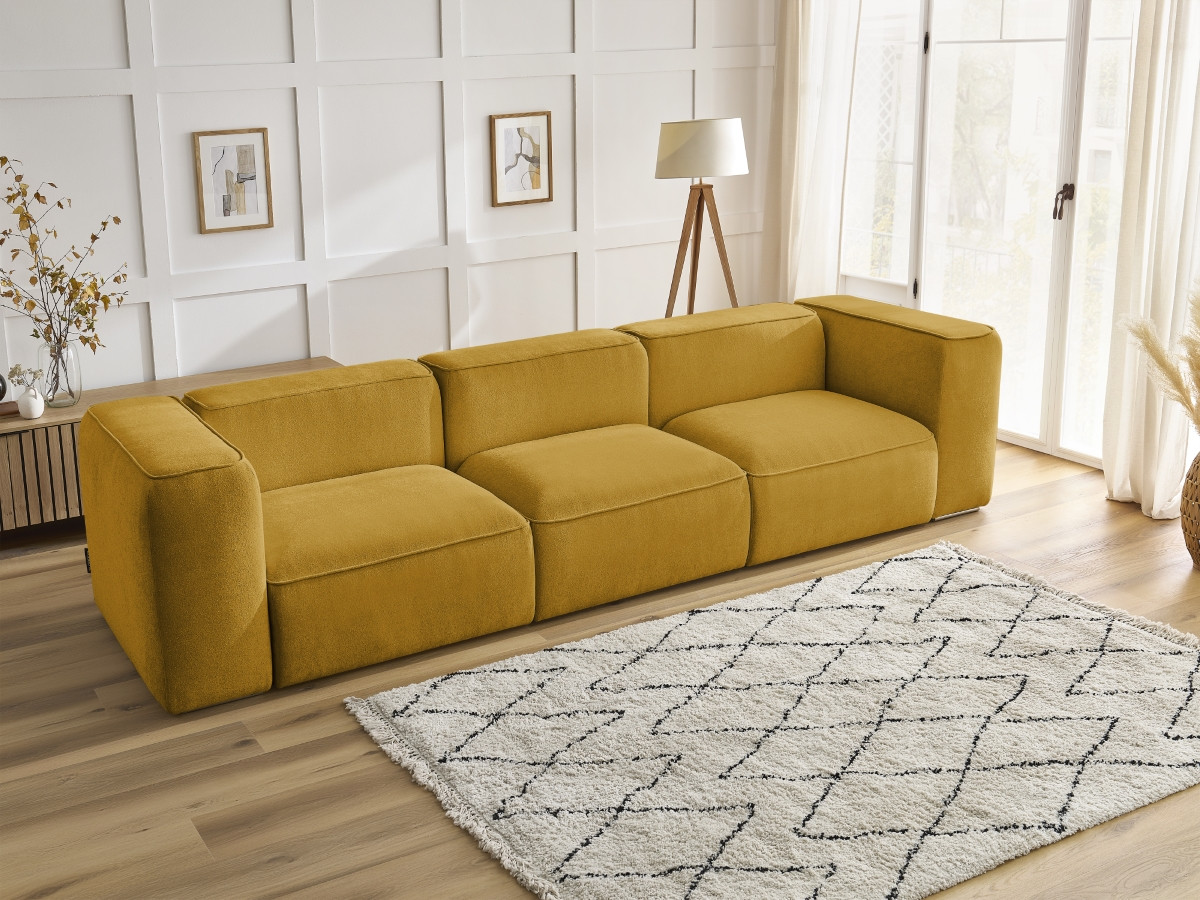 Bobochic Zephyr Sofa 3-Sitzer Strukturstoff Gelb