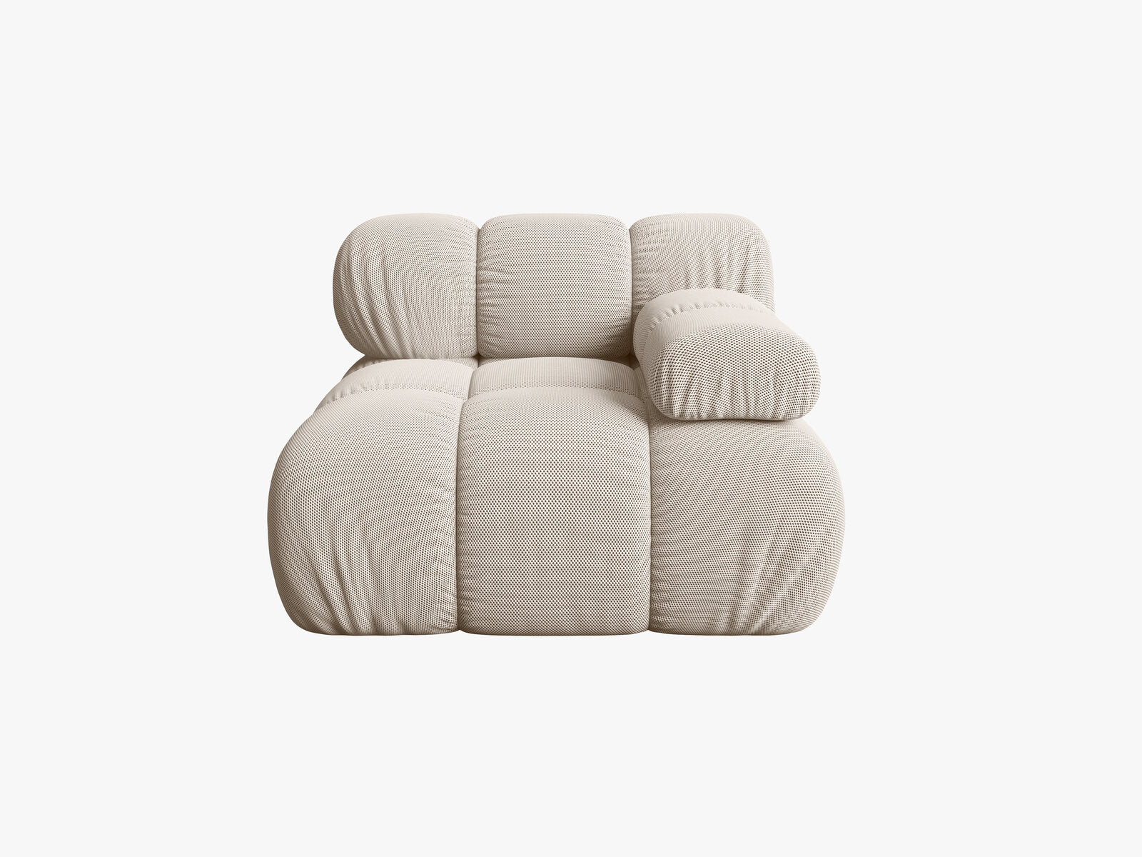 Micadoni Eckmodul Bellis Rechts 3D-Stoff Sonic Helles Beige