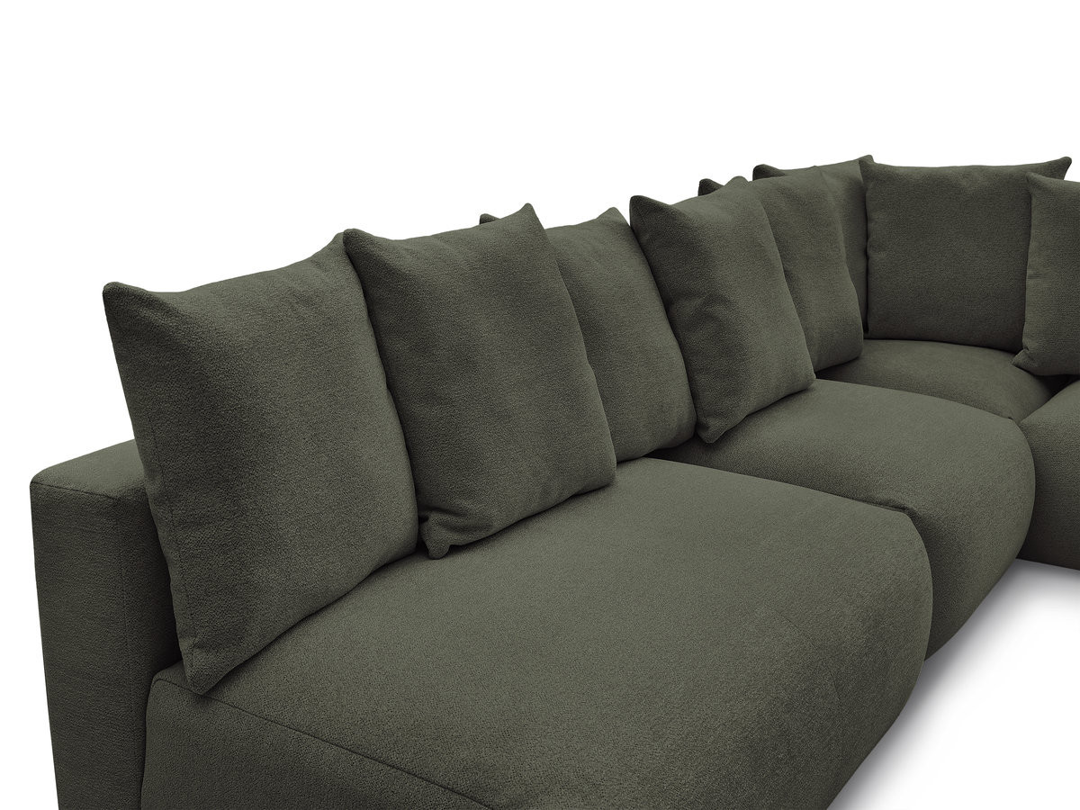 Bobochic Voltaire Ecksofa 322 × 268 cm Melange-Stoff Grün Ecke rechts