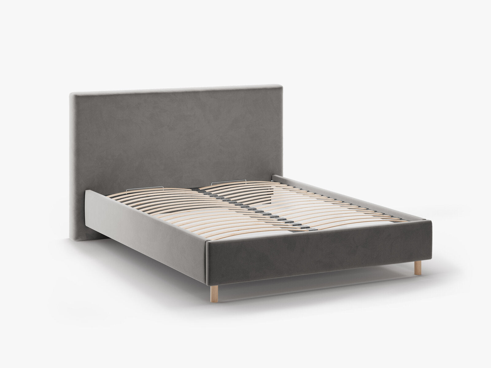 Micadoni Stauraumbett mit Kopfteil Eloise Samt Magic Velvet Dunkelgrau 140x200