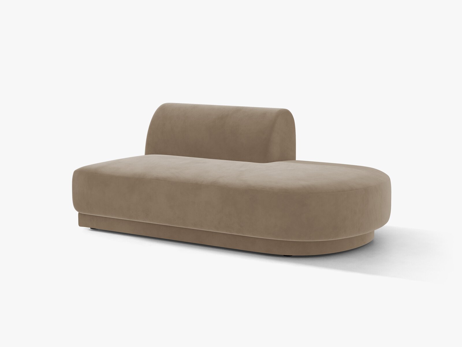 Micadoni 2-Sitzer Sitzmodul offen Miley Rechts Samt Bluvel Cappuccino