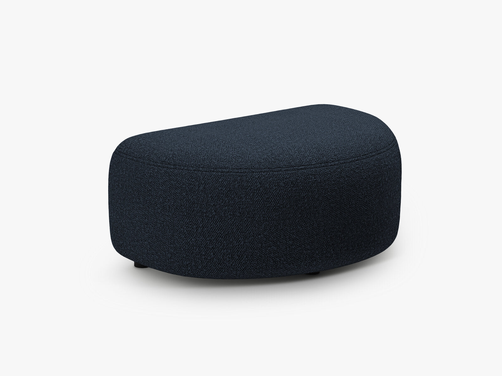 Micadoni Hocker Kate halbrund 1-Sitzer Boucle Dunkelblau