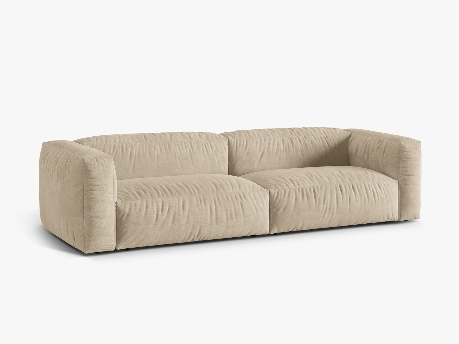 Micadoni Sofa Martina 4-Sitzer Samt Vogue Helles Beige