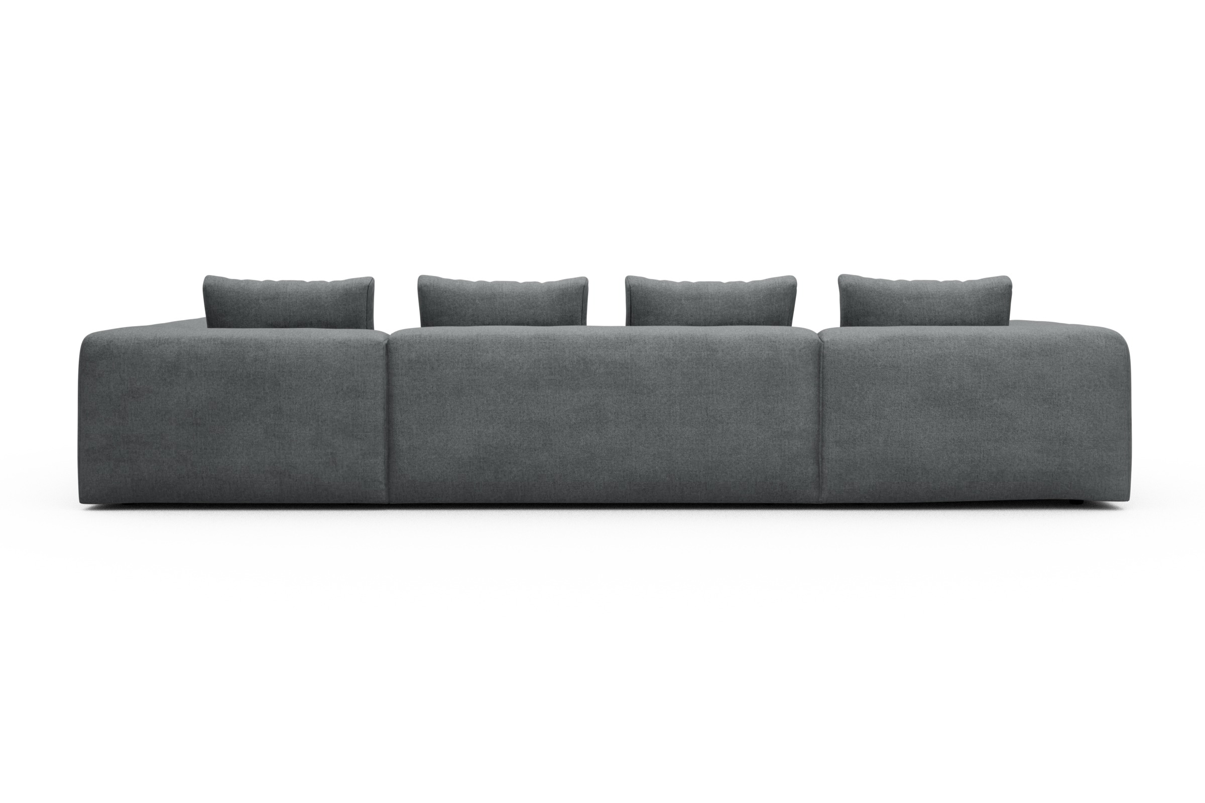 Wohnlandschaft Fred Relax-Ecke rechts mit 2-Sitzer und Chaiselongue links Casone-Gravel-Grey