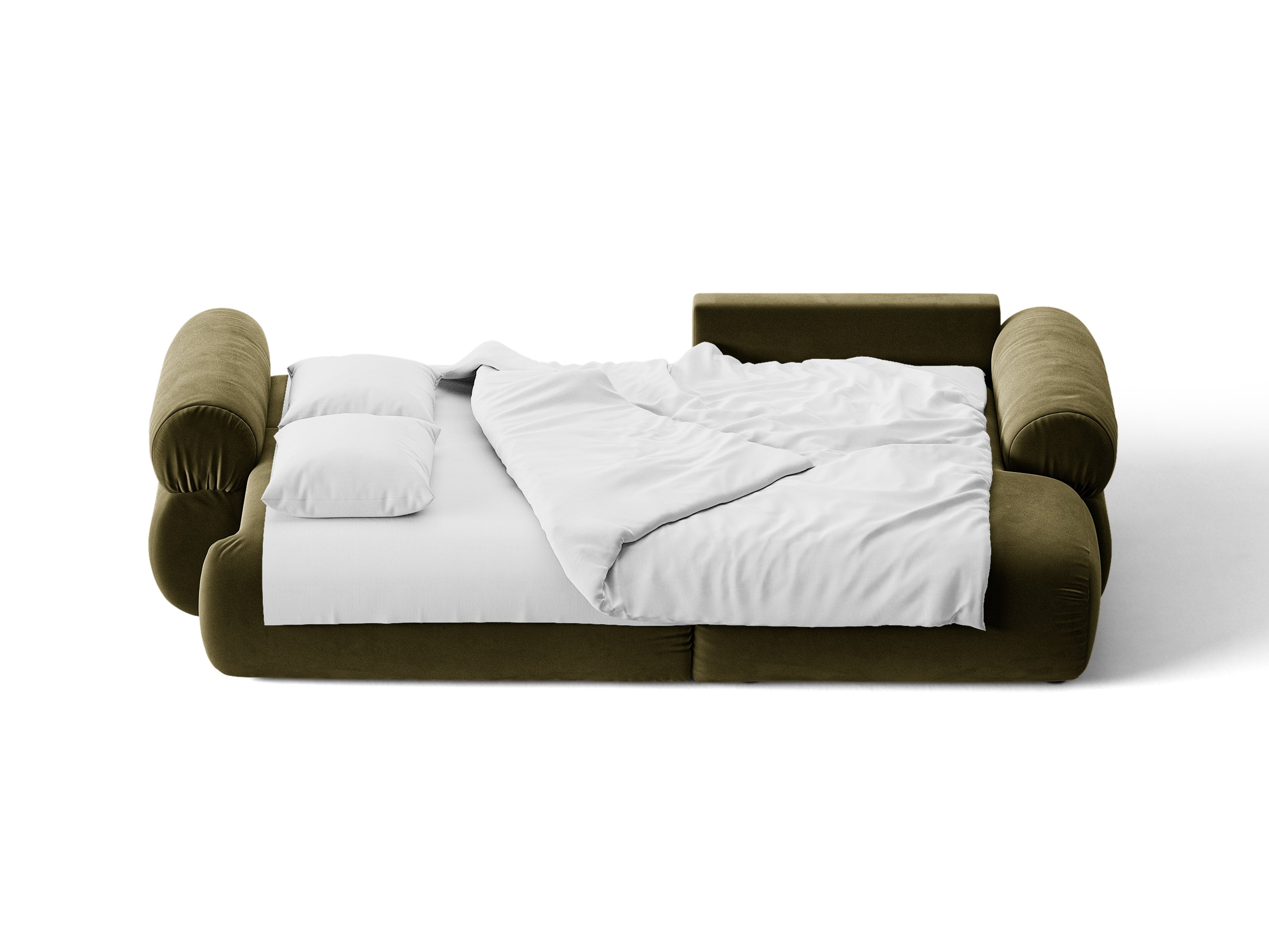 Micadoni Ophelia Ecksofa 4-Sitzer mit Schlaffunktion Samt Salvador Grün Rechts