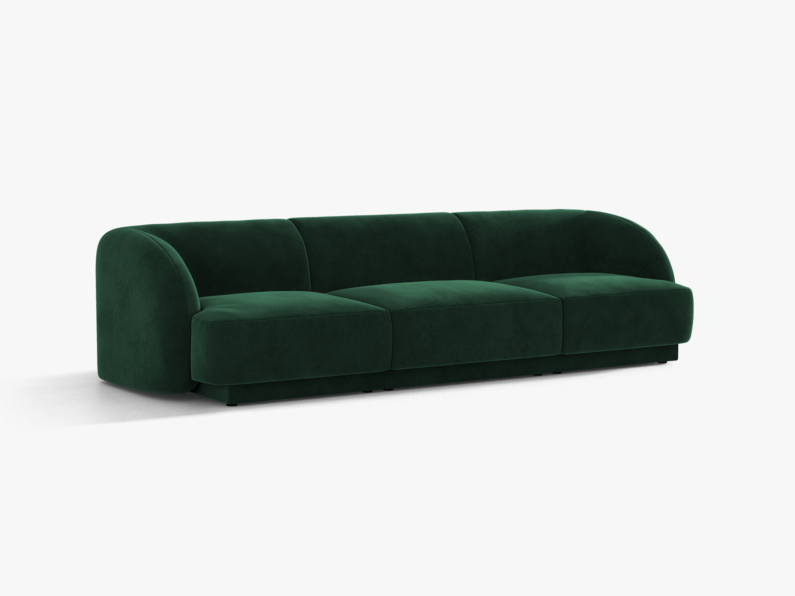 Micadoni Sofa Miley 3-Sitzer Samt Bluvel Flaschengrün